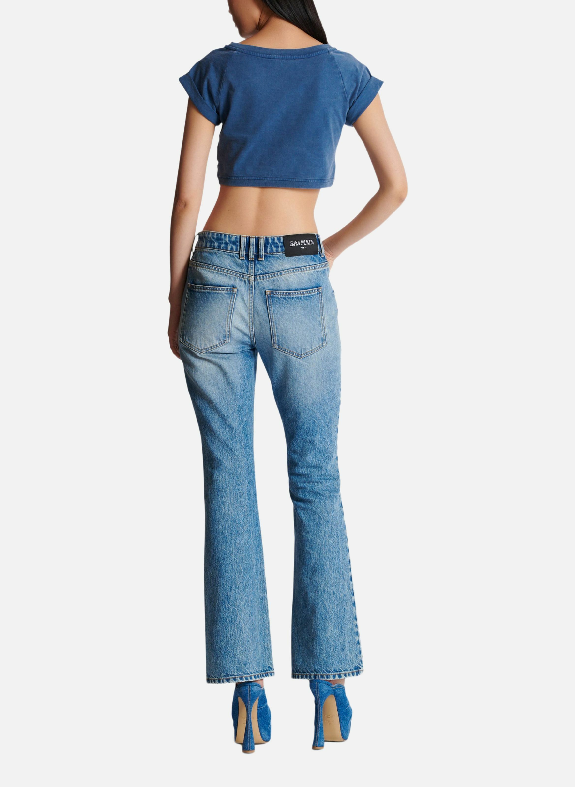 Jean flare en denim BALMAIN Bleu