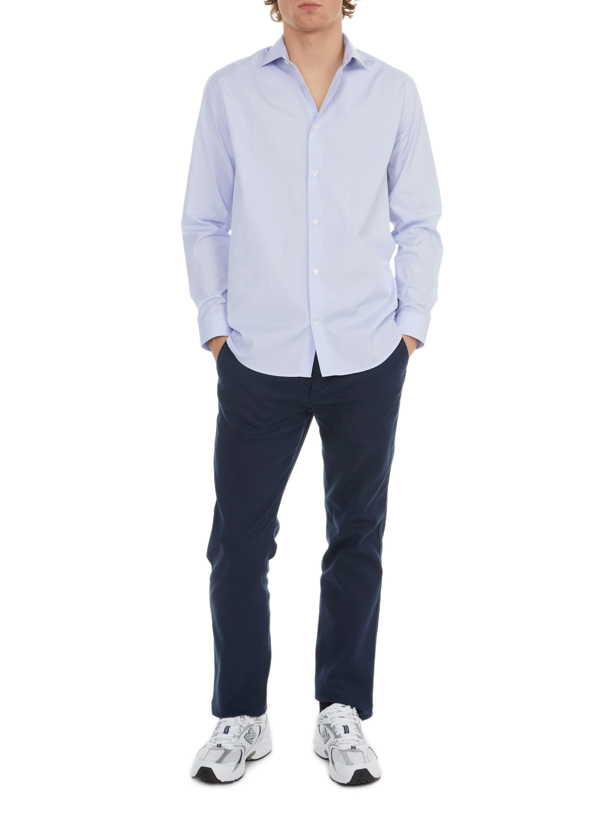 Long-sleeve cotton Shirt  AU PRINTEMPS PARIS Blue