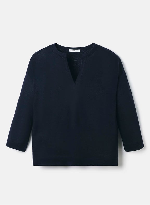 Top ecru fluide - tilleul Bleu by ZAPA ZAPA Top ecru fluide - tilleul Bleu