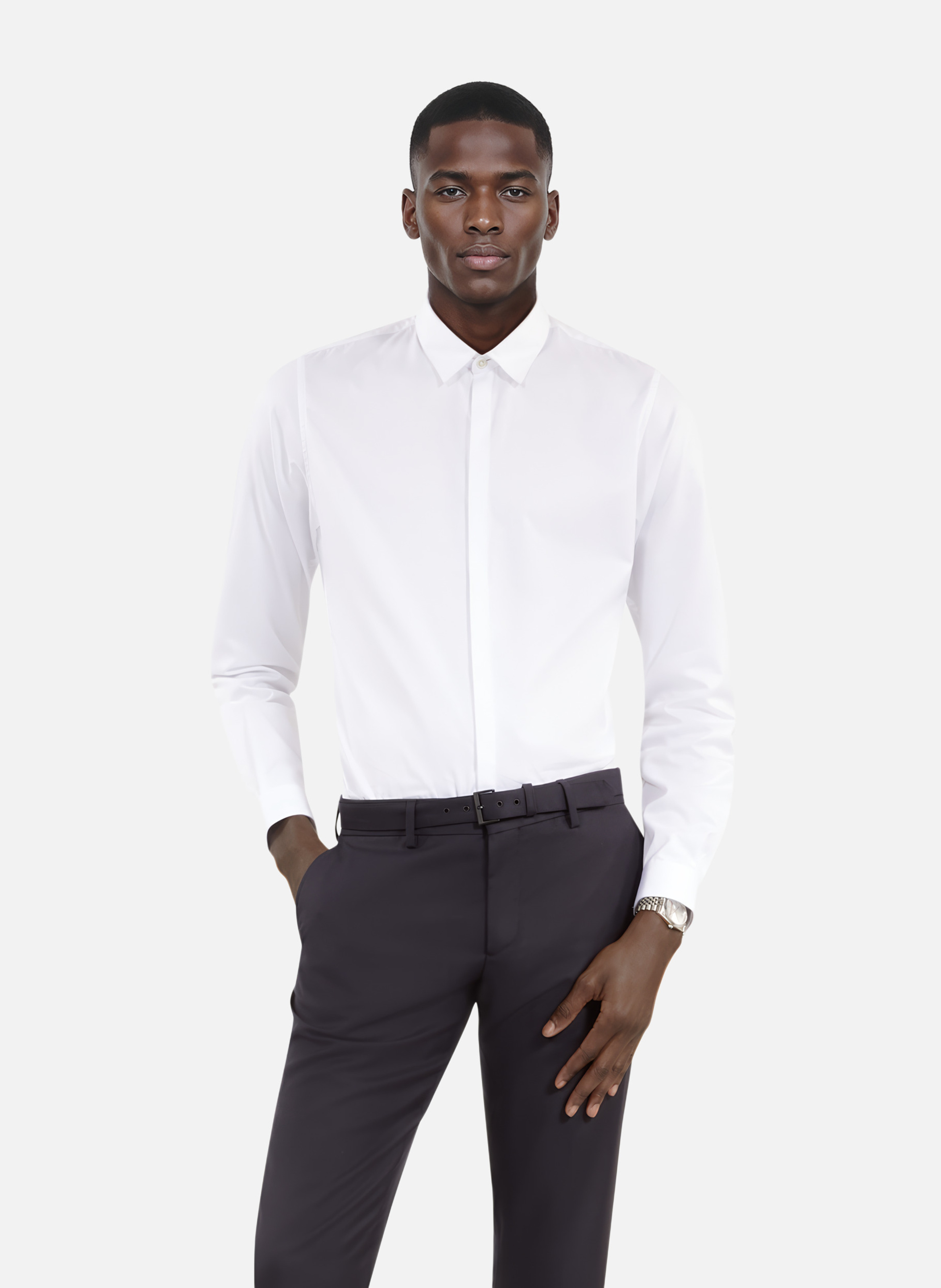 Chemise en coton col classique THE KOOPLES Blanc