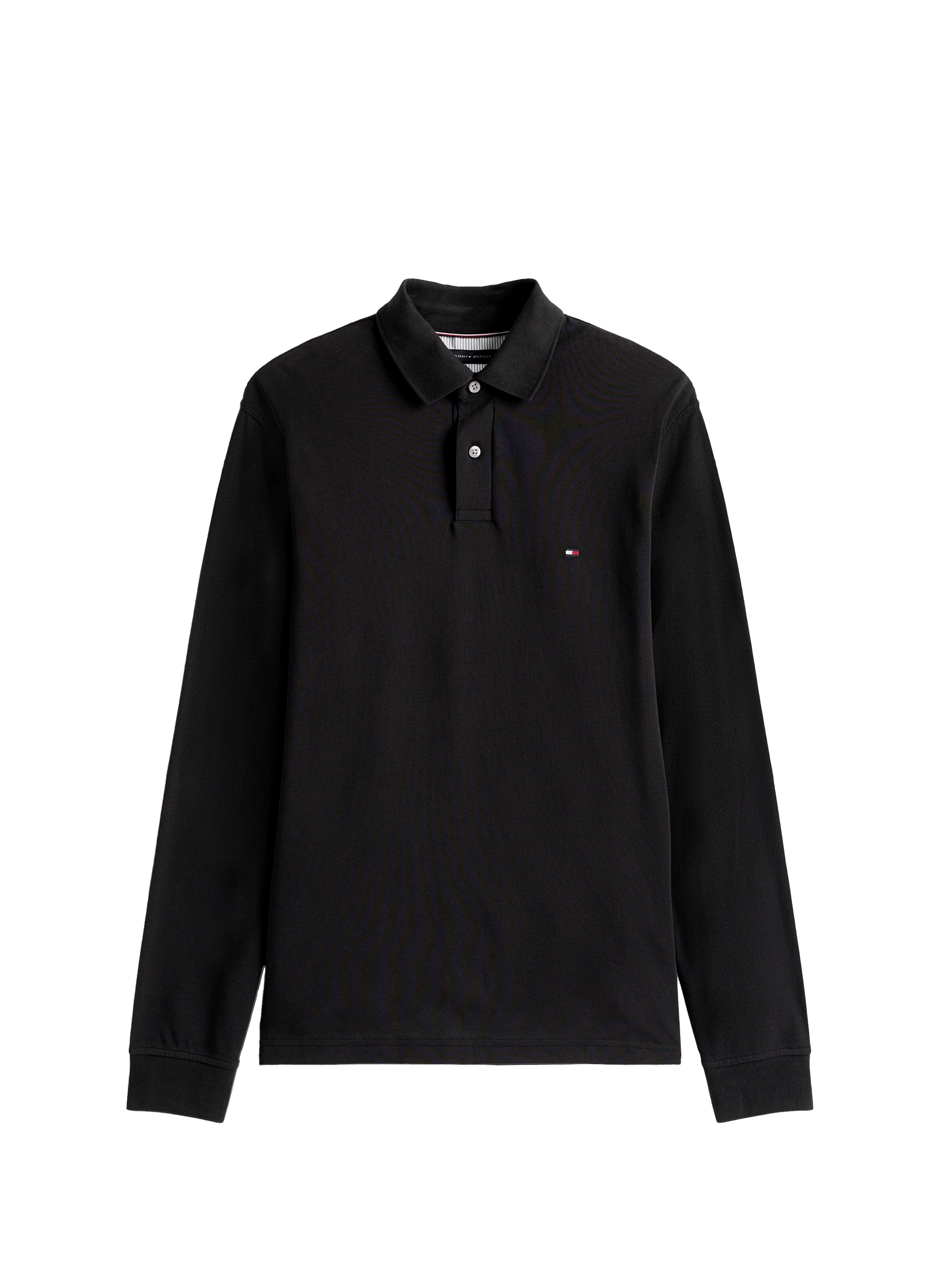 Polo manches longues en coton TOMMY HILFIGER Noir