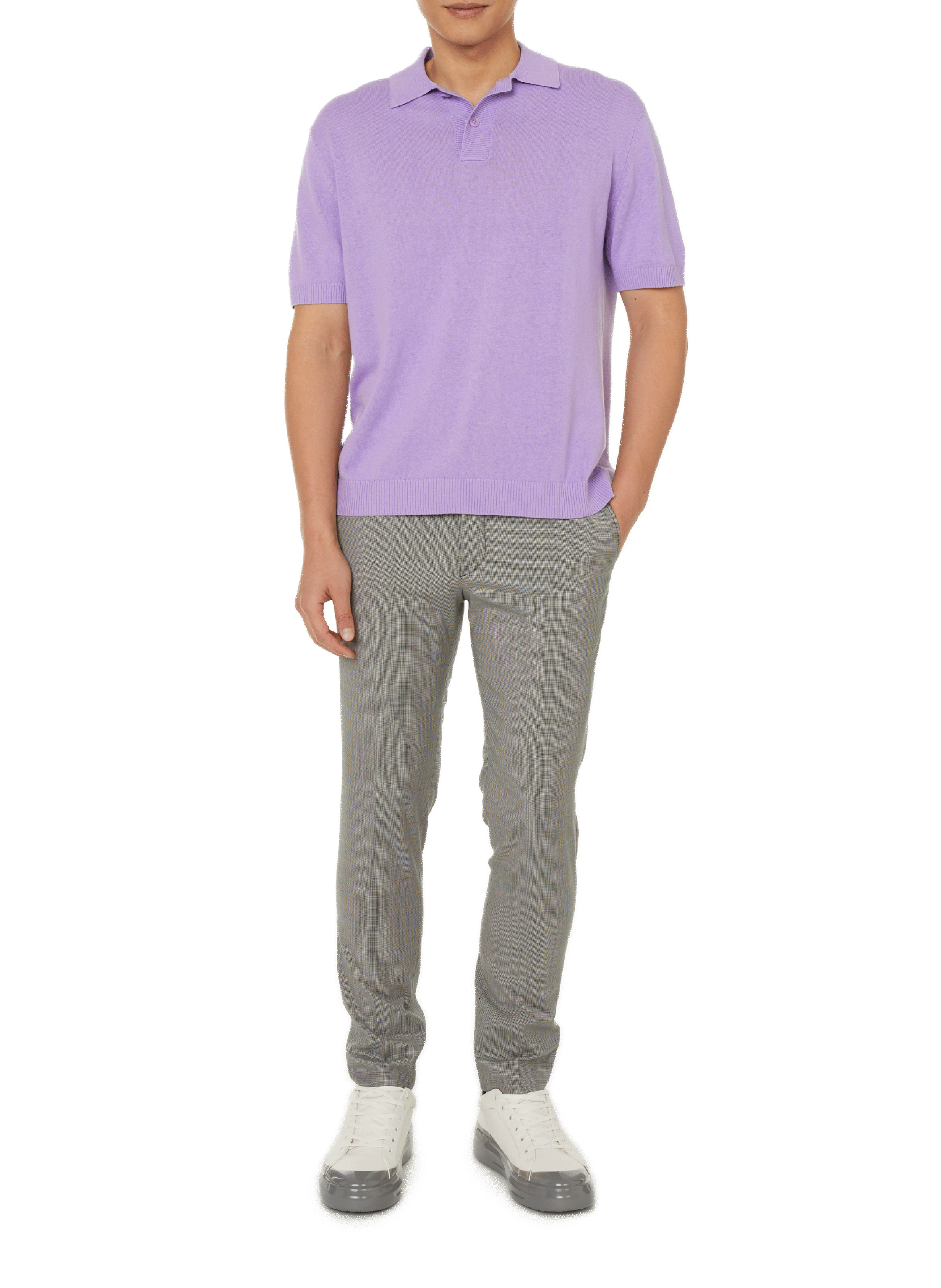 Linen and cotton polo shirt SAISON 1865 Purple