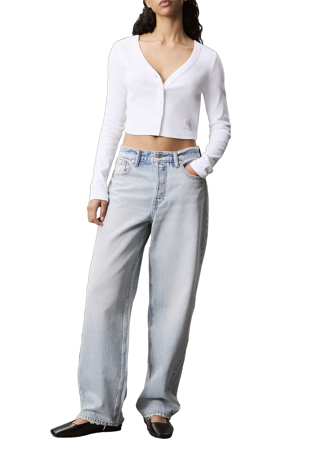 Gilet slim côtelé CALVIN KLEIN Blanc