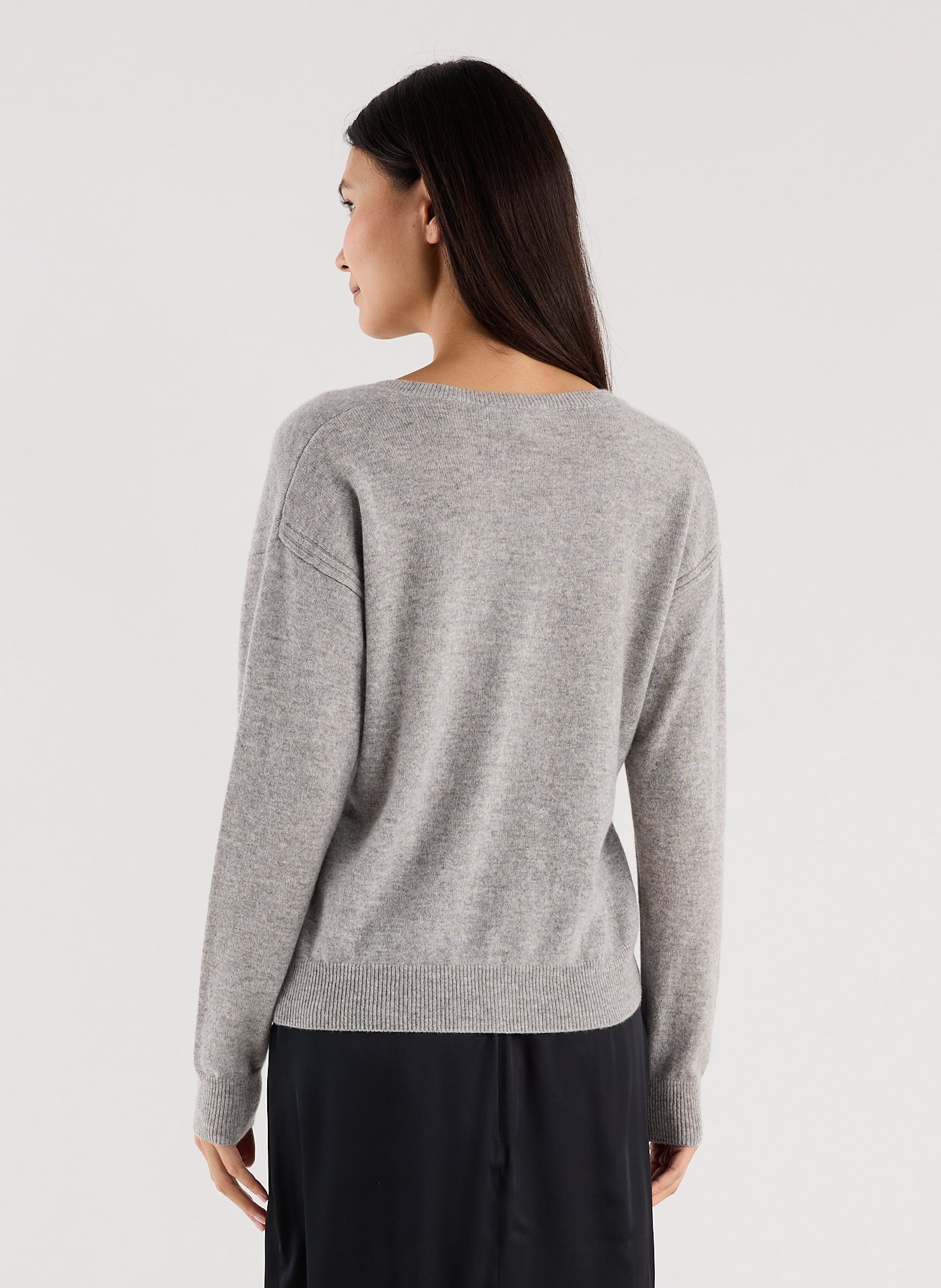 Pull Sevene col rond droit en cachemire SAISON 1865 Gris