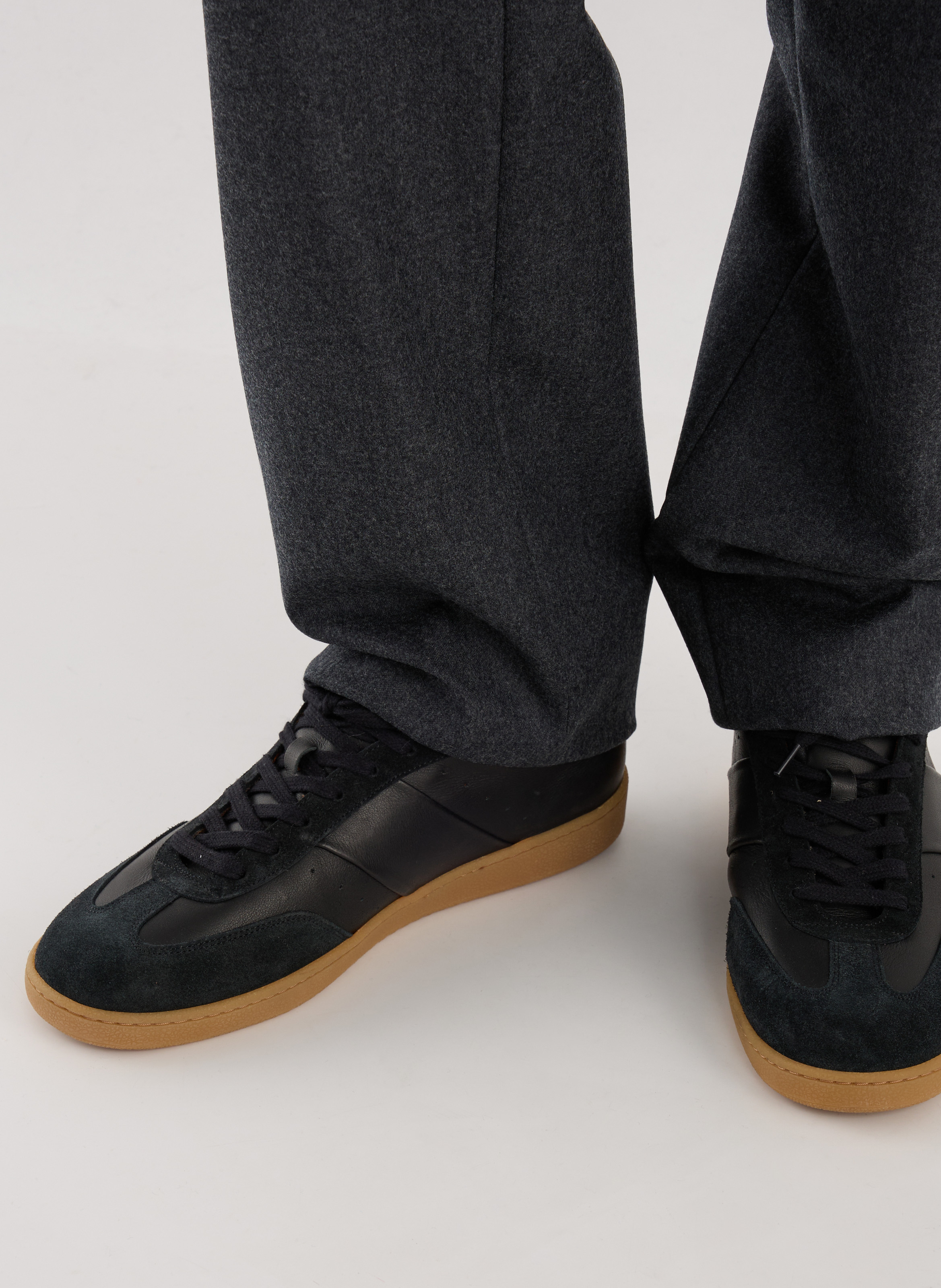 Baskets Saloon en cuir et coton mélangés SAISON 1865 Noir