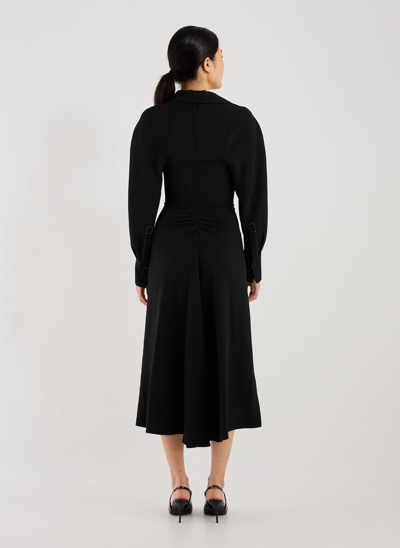 Fitted midi dress with collar VICTORIA BECKHAM Black