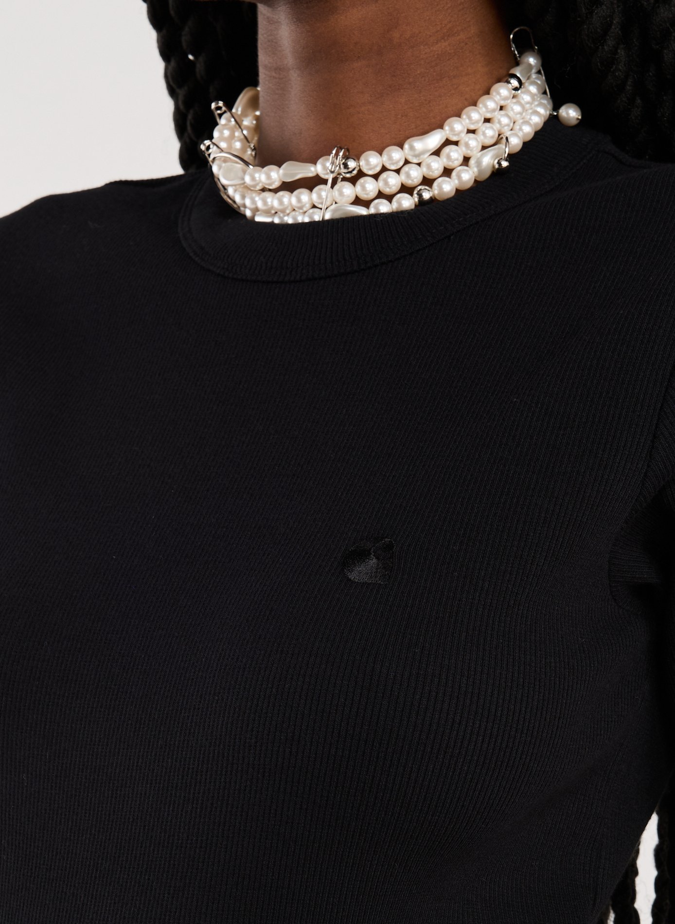 T-shirt slim côtelé CARHARTT WIP Noir