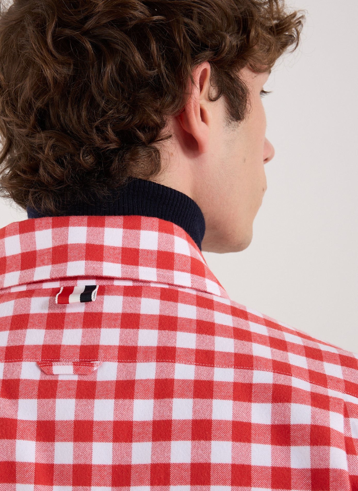 Straight checked cotton overshirt THOM BROWNE Red