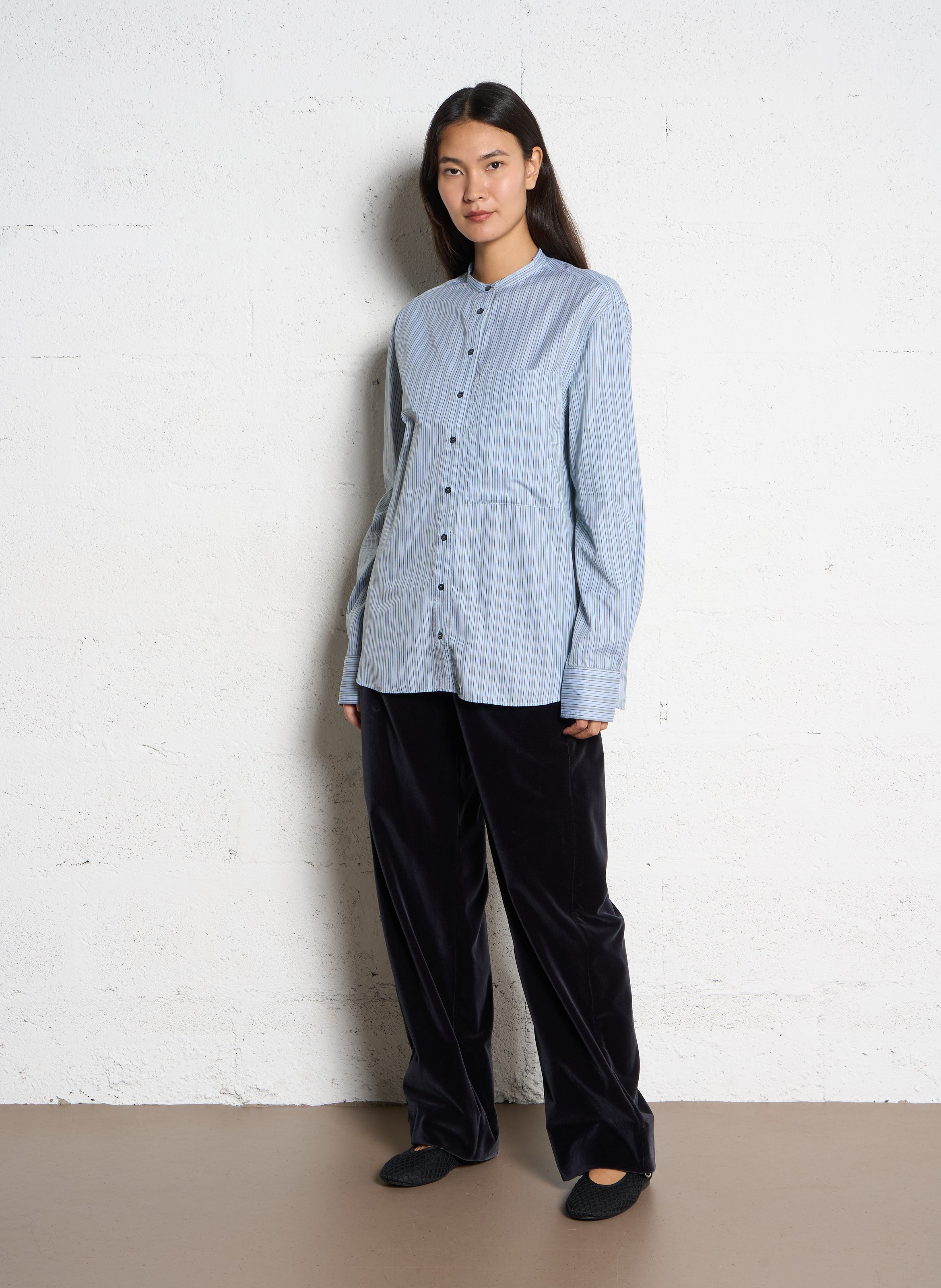 Pantalon large velours en coton Celestin SOEUR Gris