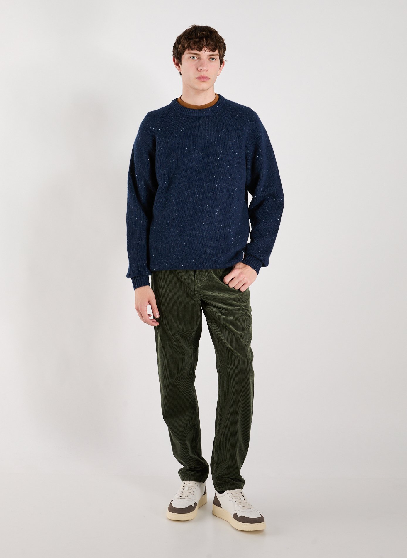 Oversized wool and cotton blend sweater CARHARTT WIP Blue