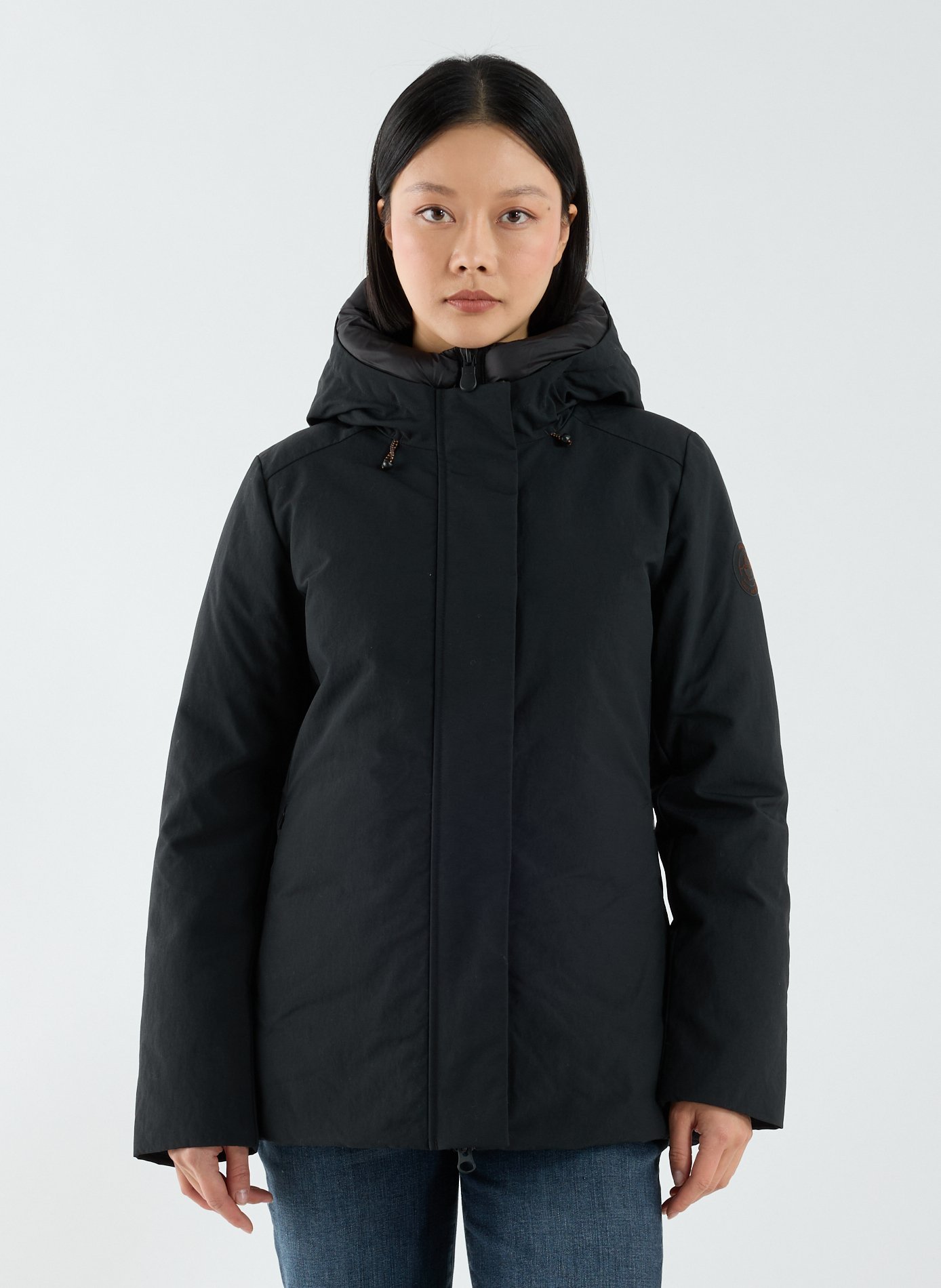 Straight hooded parka SAVE THE DUCK Black