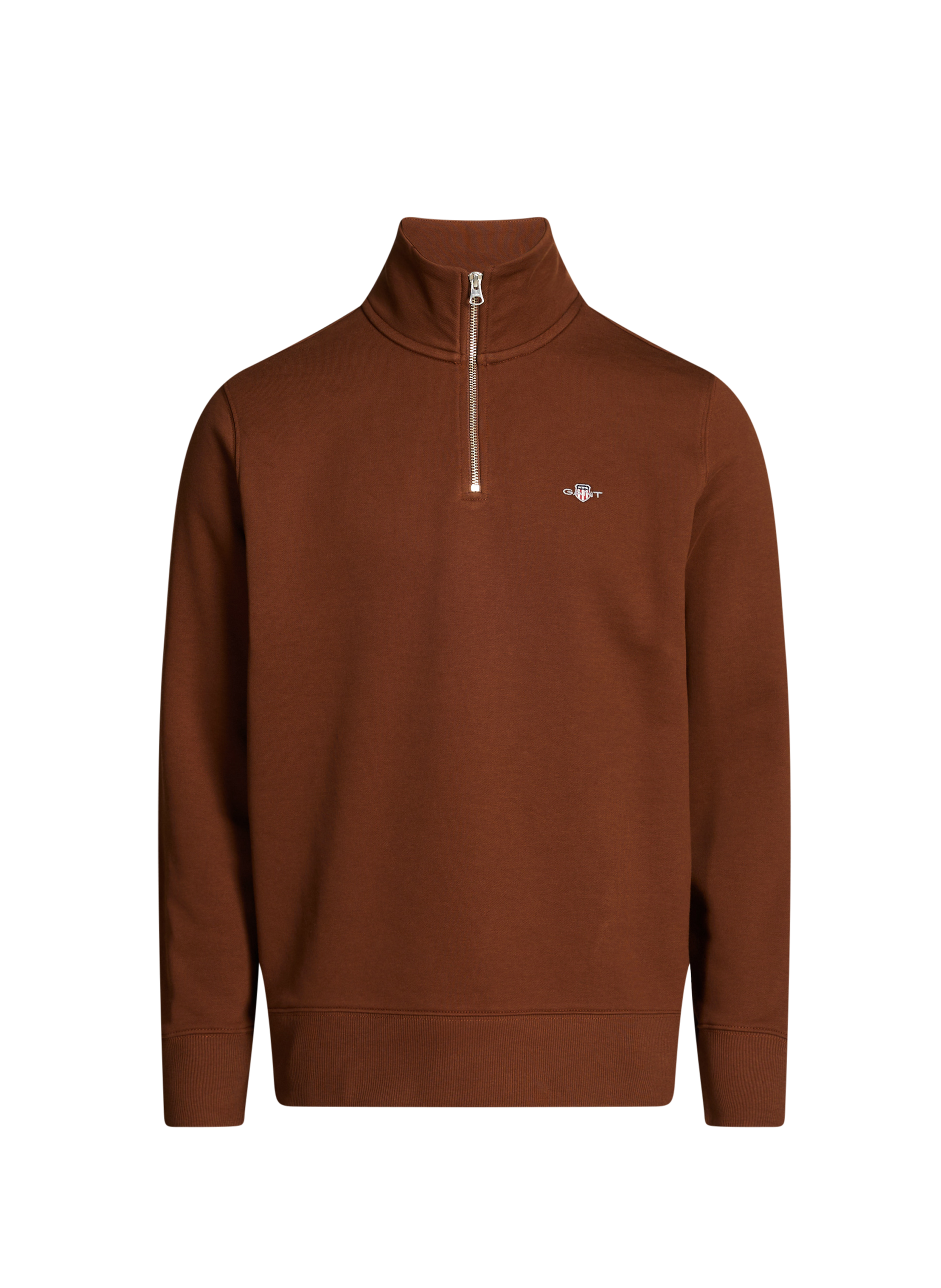 GANT Cotton half-zip sweatshirt Brown