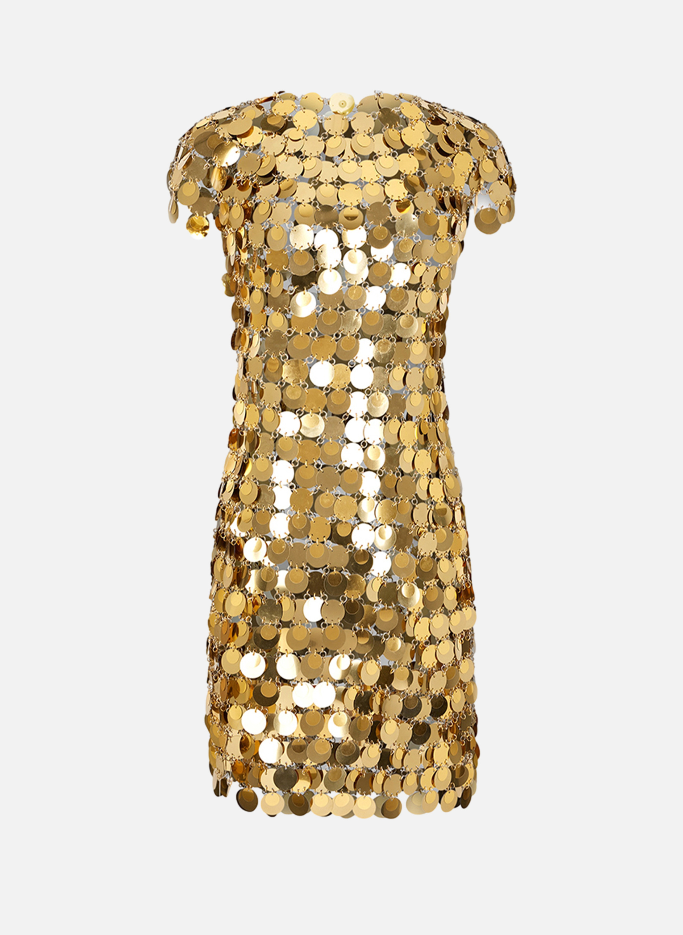 Mini robe en pastilles sparkle RABANNE Doré