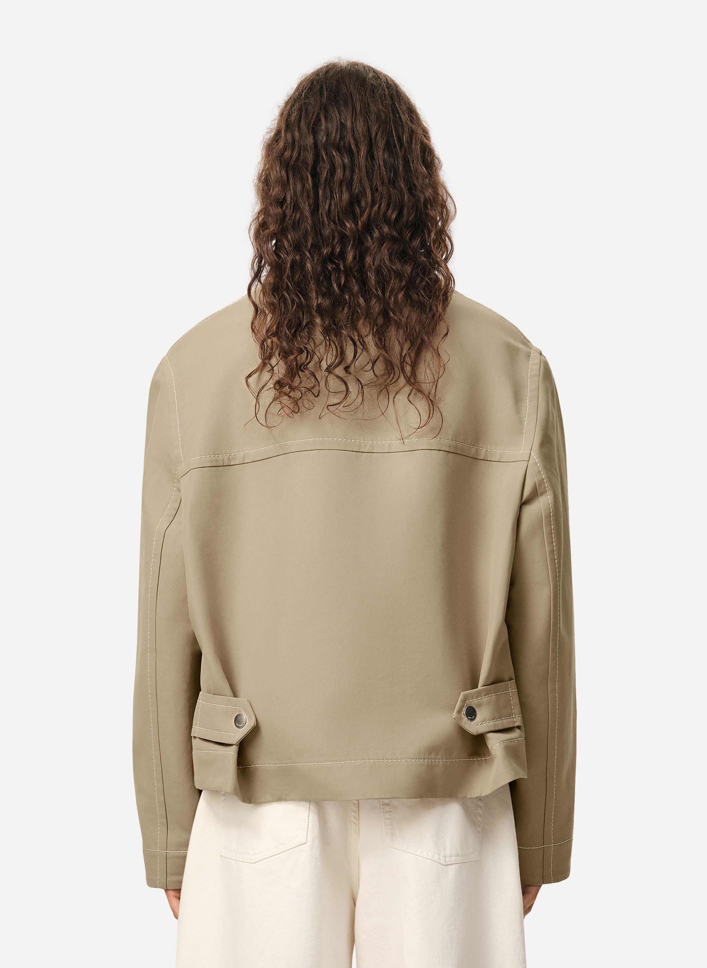 Veste zippée en coton AMI PARIS Beige