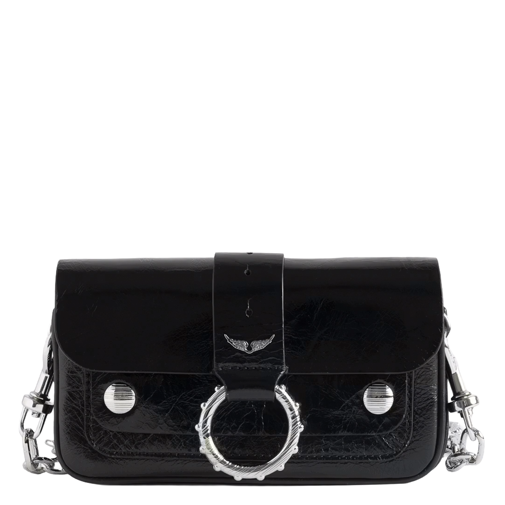 Sac bandoulière en cuir kate wallet ZADIG&VOLTAIRE Noir