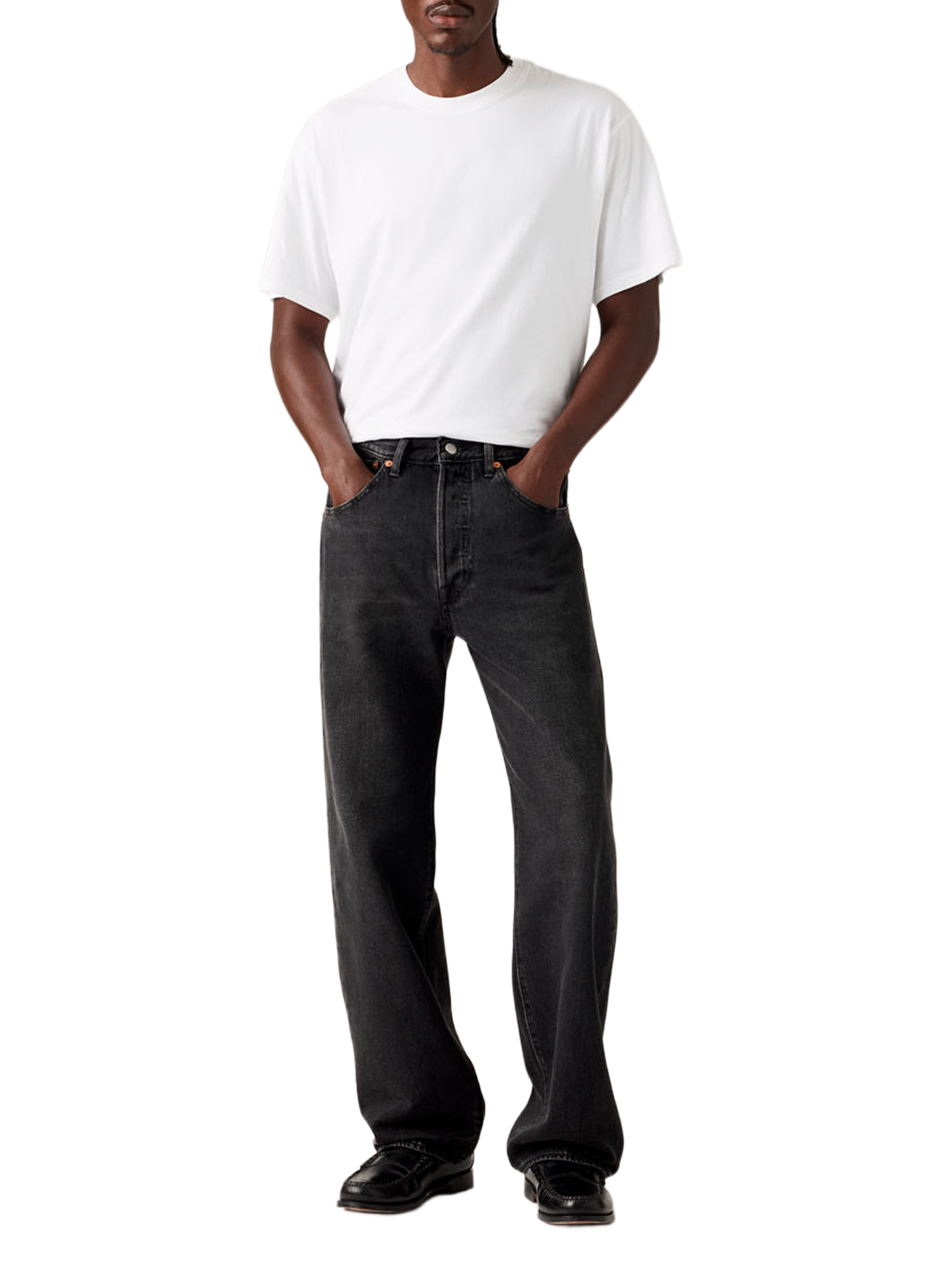 501 straight leg jeans in cotton LEVI'S Black