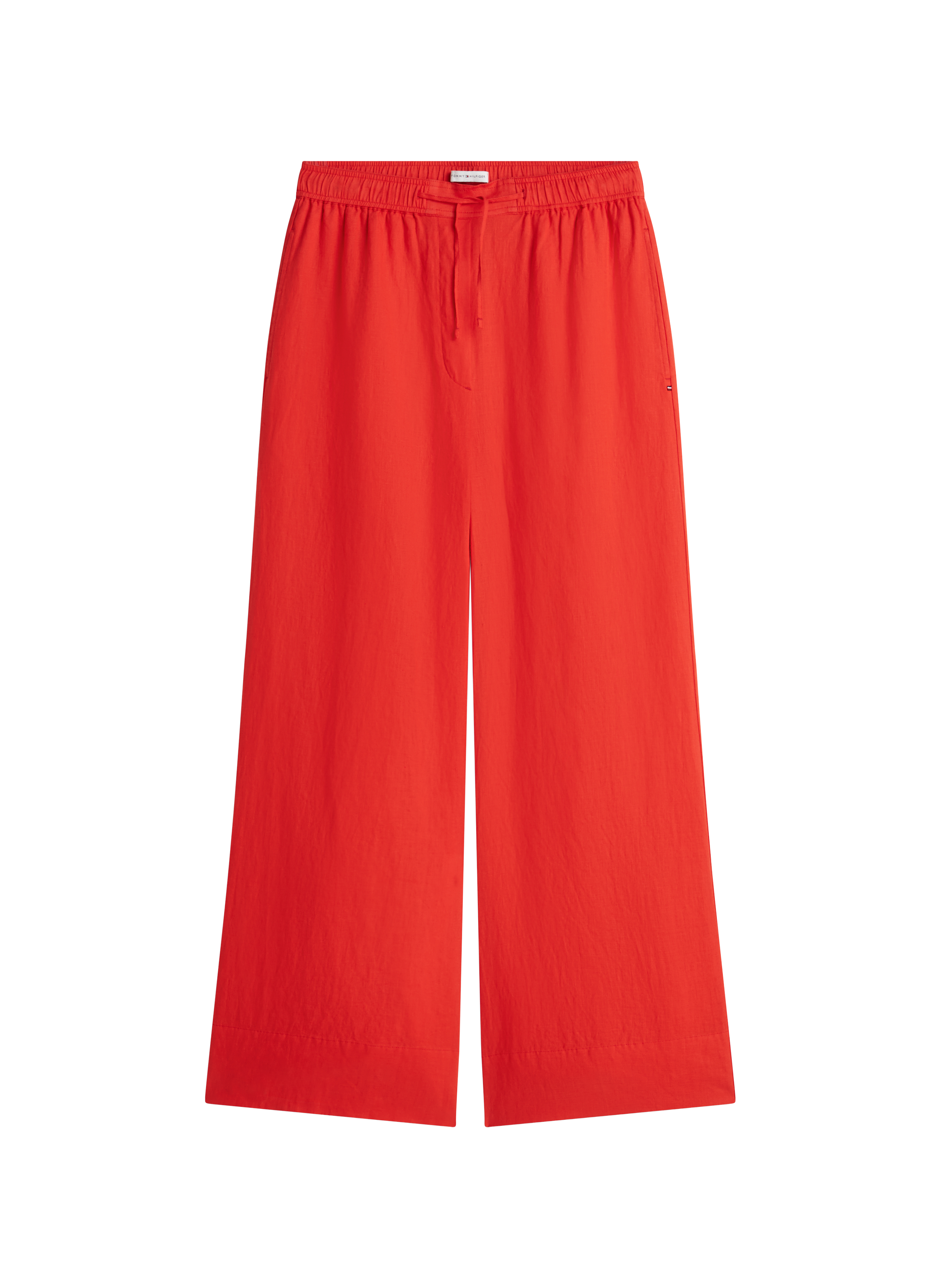 Pantalon ample imprimé en lin TOMMY HILFIGER Rouge
