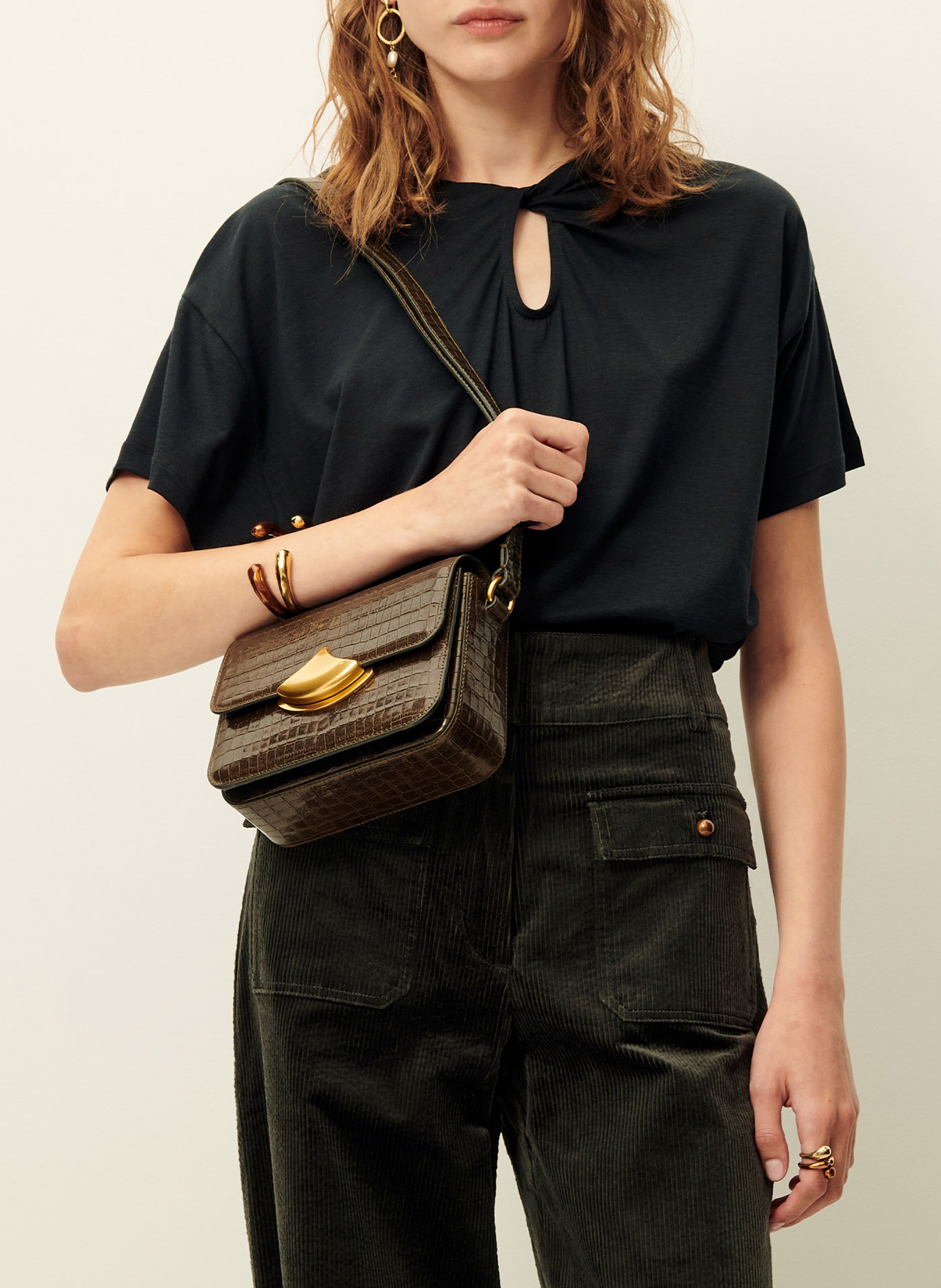 Tee-shirt manches courtes twisté tootwist SESSUN Noir