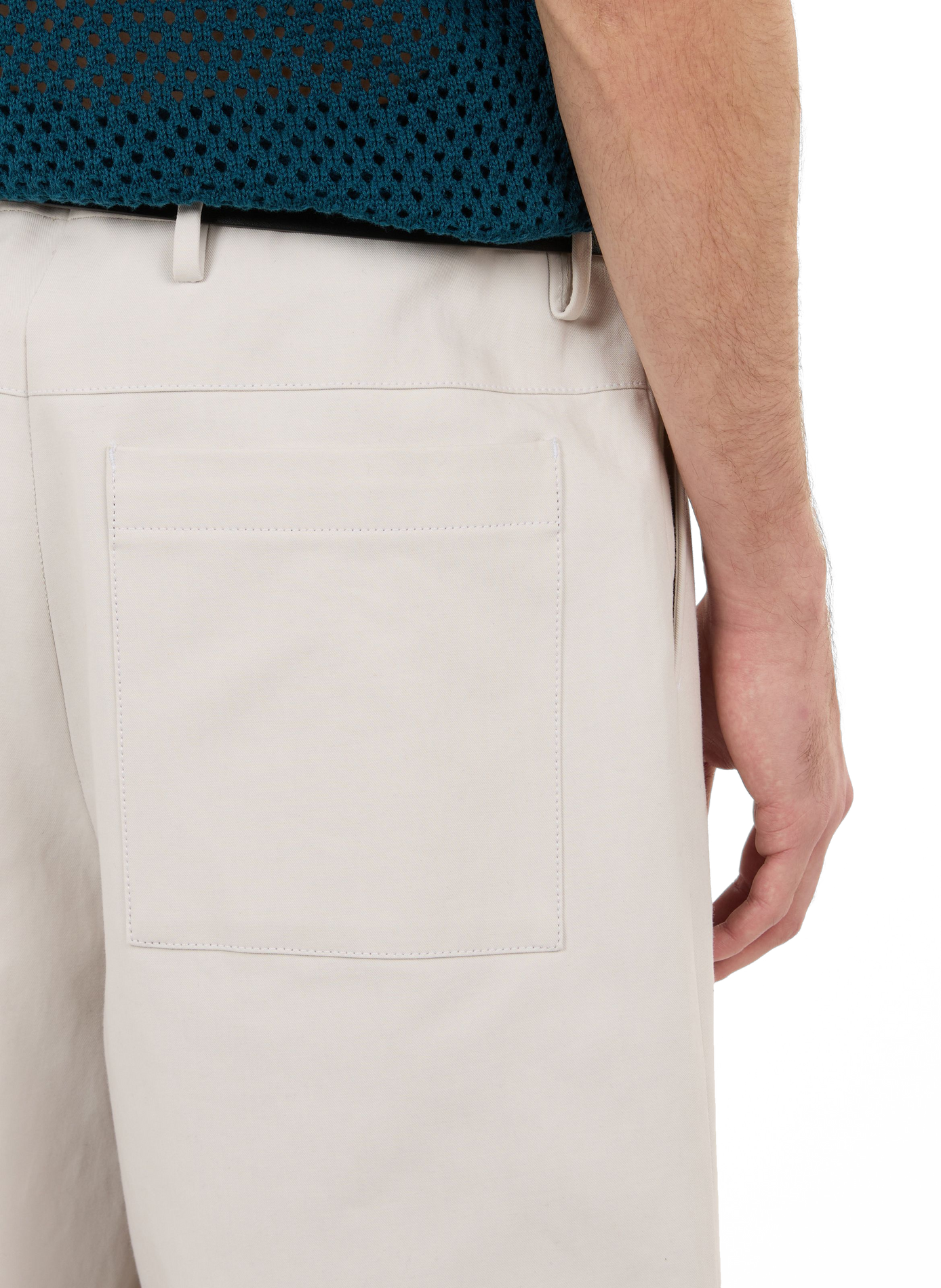 Solid Color Bermuda Shorts Beige