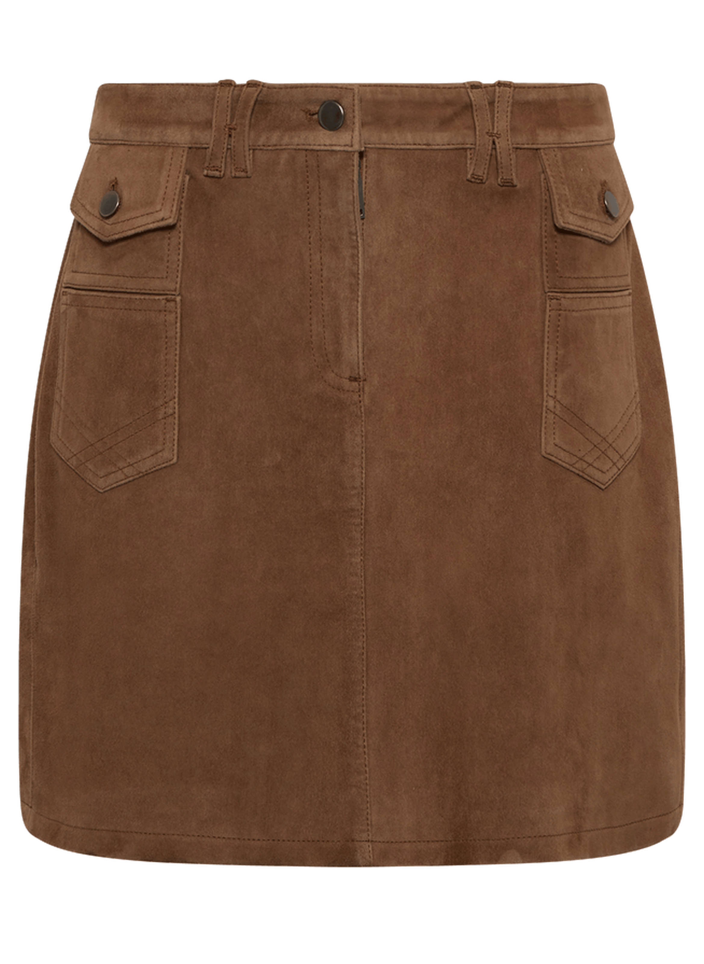 Jupe courte en cuir velours - jemima GERARD DAREL Marron