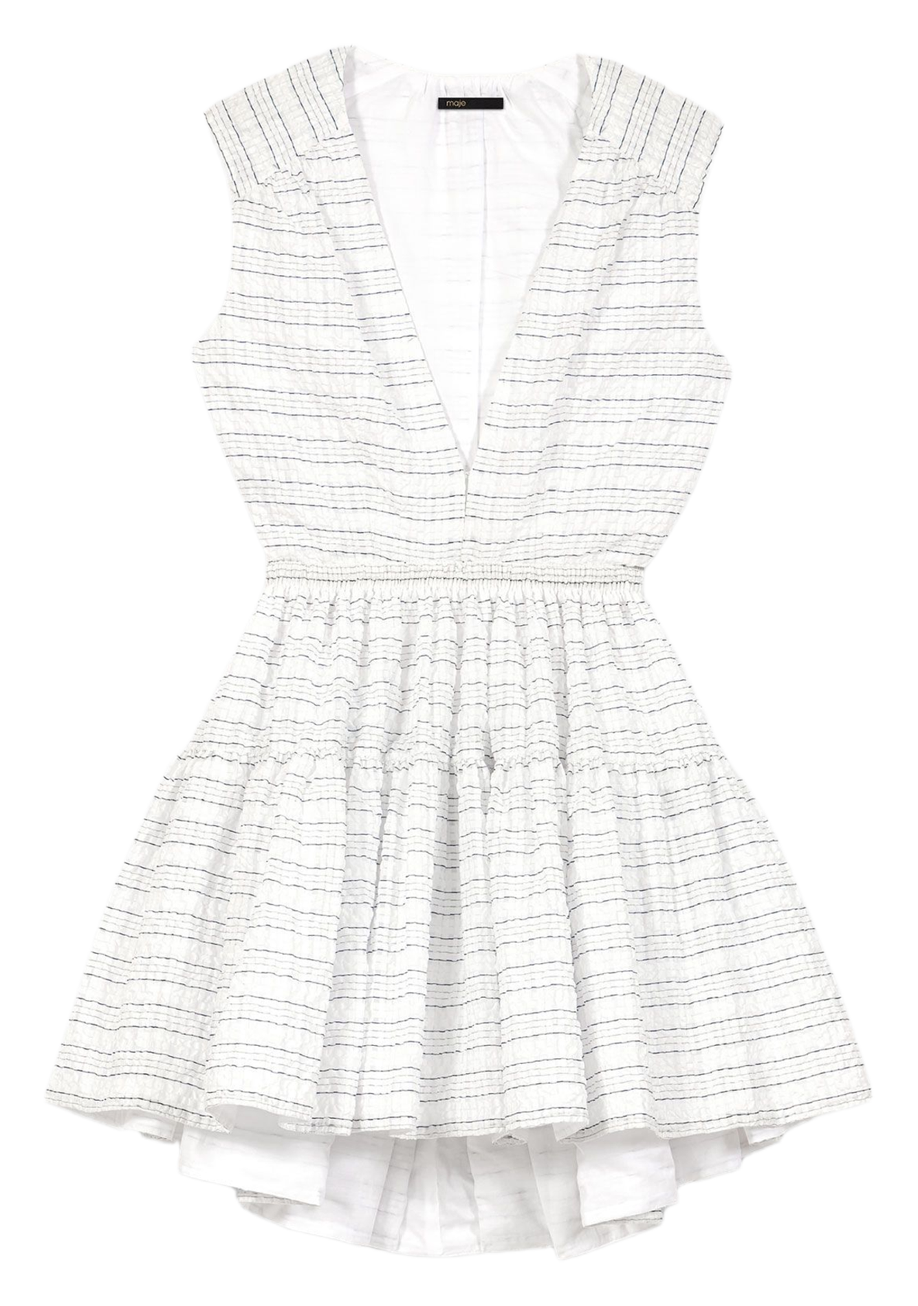 Robe courte cintrée col v MAJE Blanc
