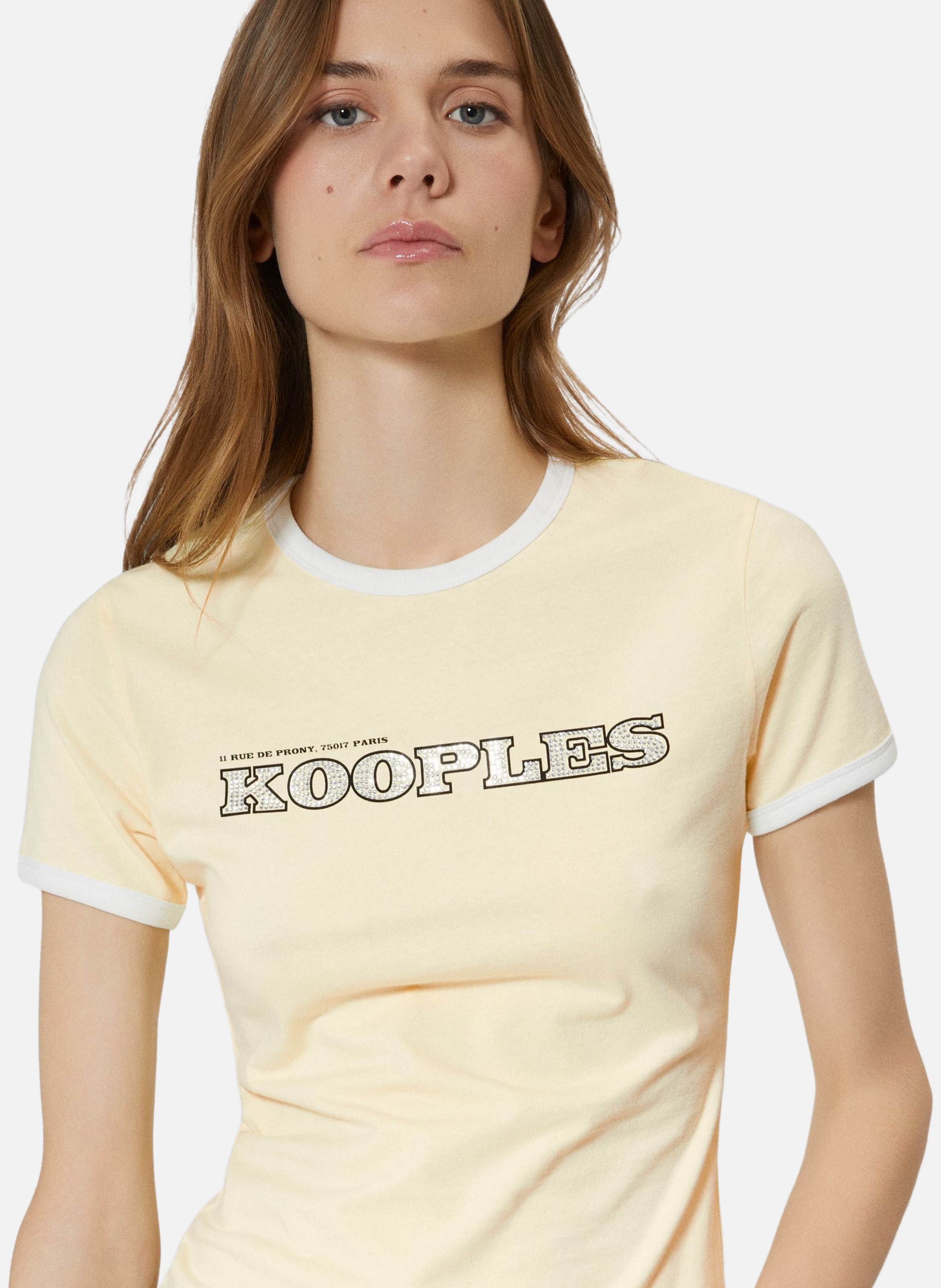 T-shirt avec logo strassé THE KOOPLES Jaune