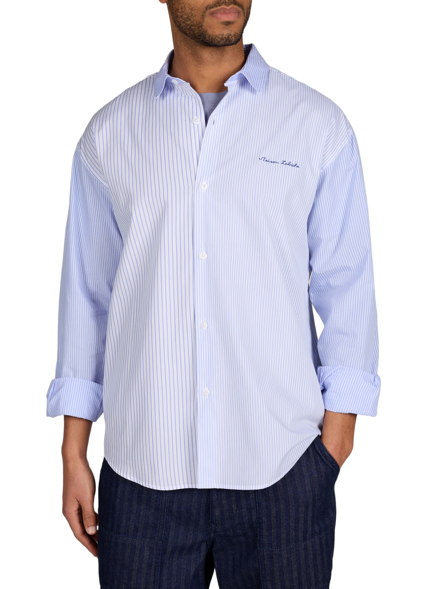 Breteuil striped cotton shirt MAISON LABICHE Blue