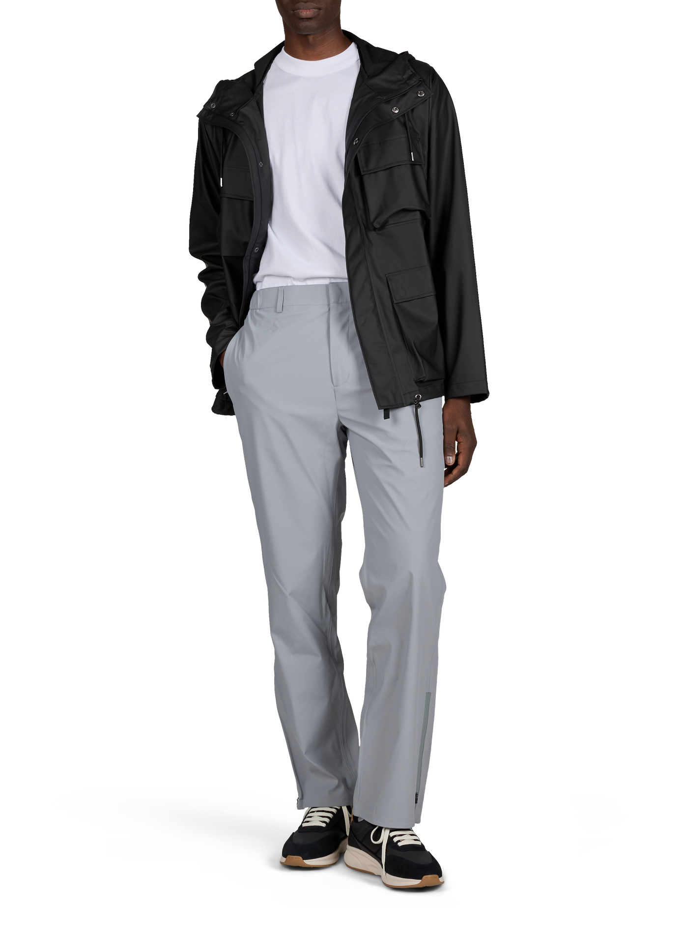 Waterproof Pocket Jacket W3 with hood RAINS Black