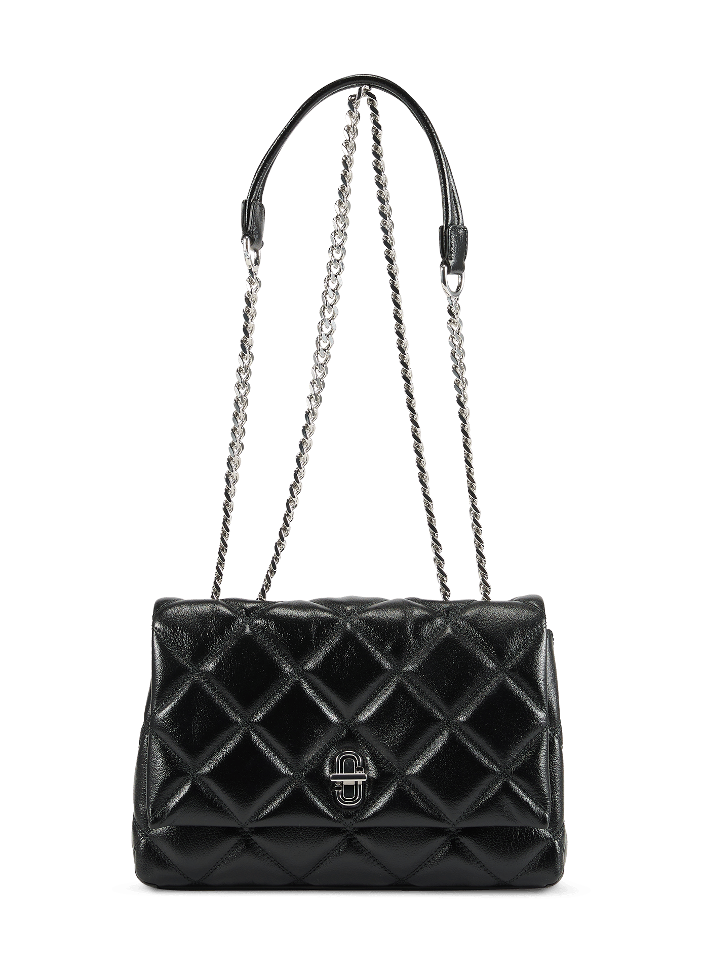 Sac à main à double chaîne en cuir MARC JACOBS Noir