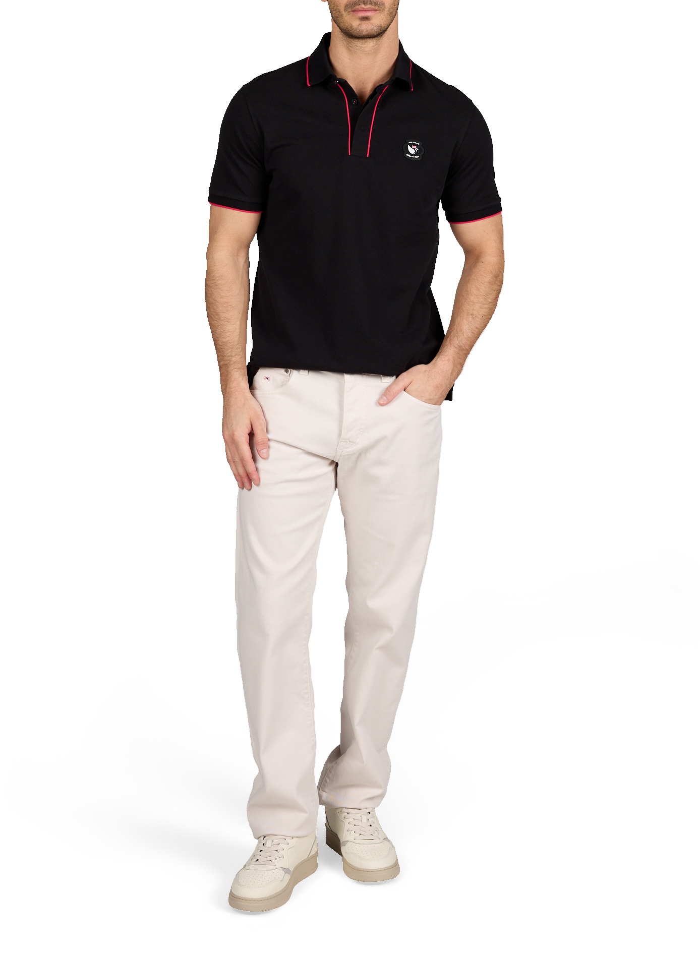 Straight fit short-sleeve polo EDEN PARK Black