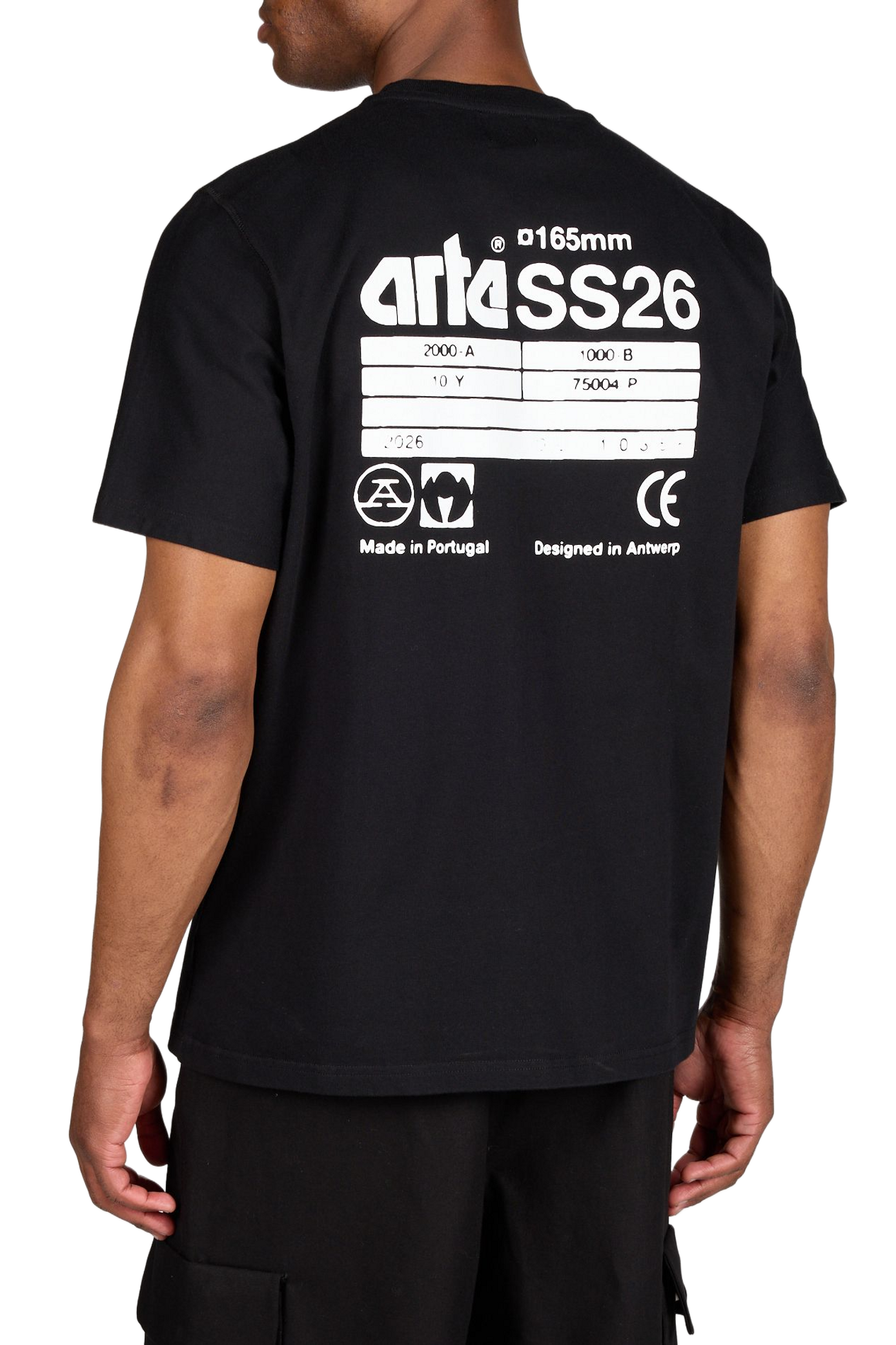 T-shirt imprimé au dos en coton ARTE ANTWERP Noir