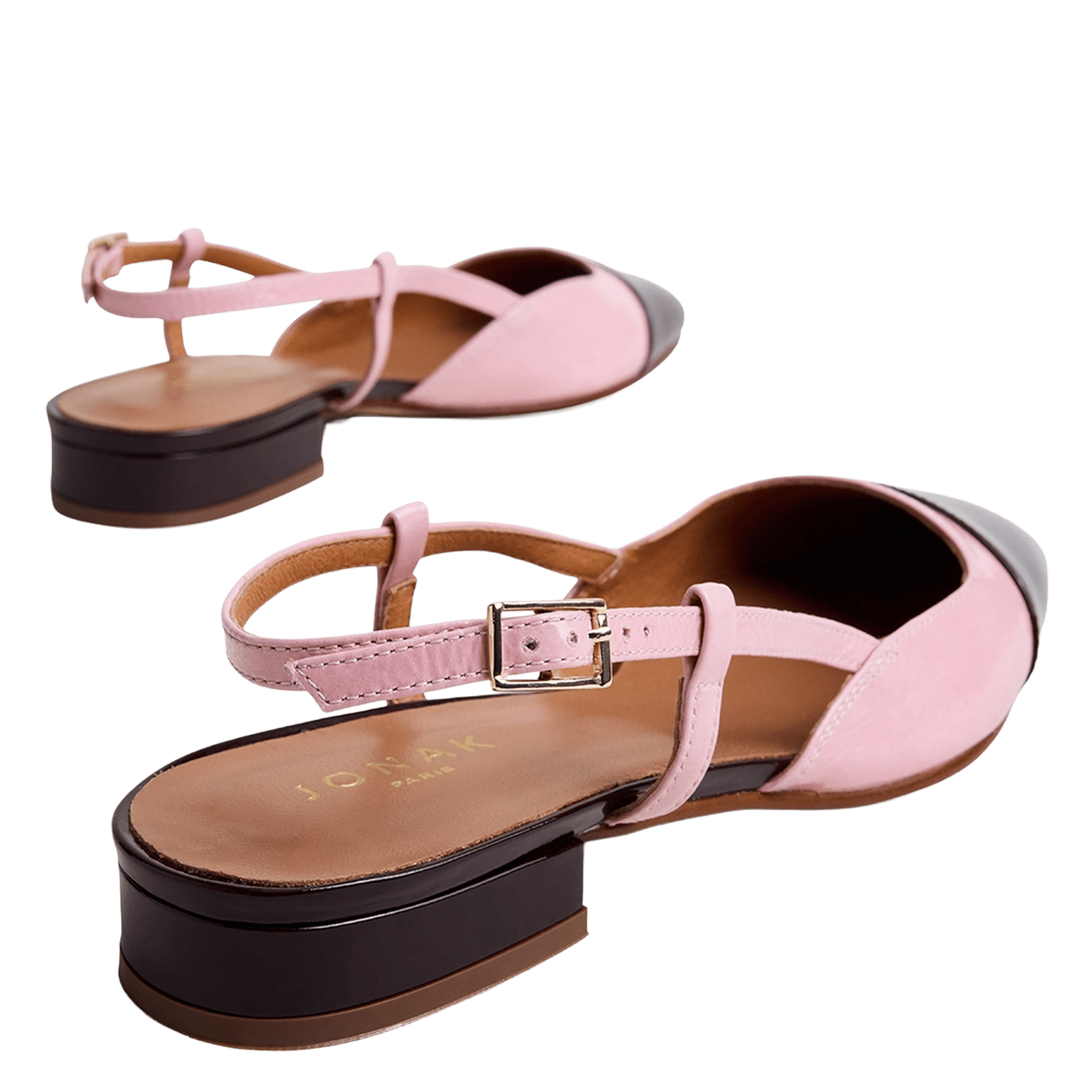 Ballerines slingbacks en cuir dhapou JONAK Rose
