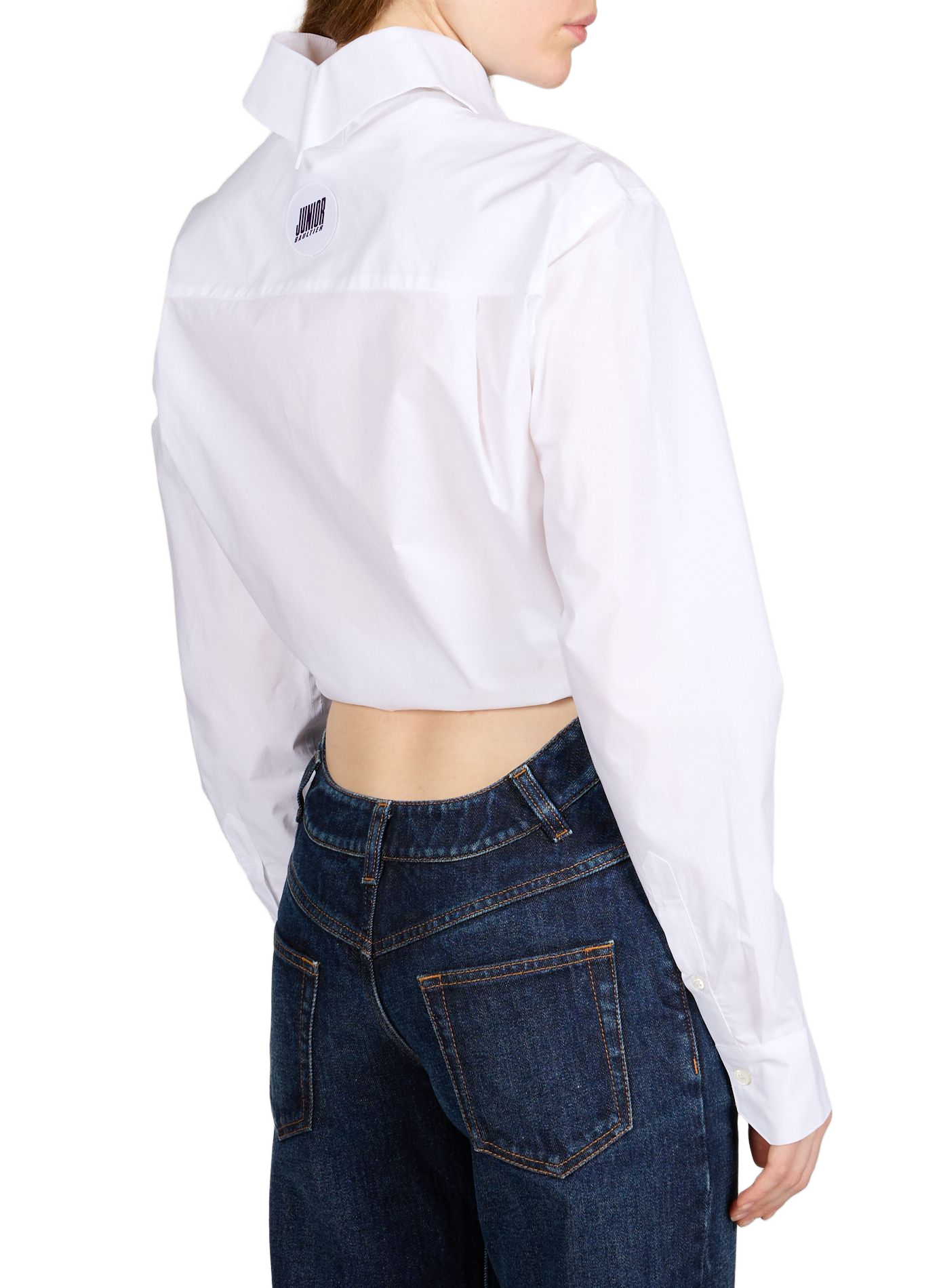 Chemise courte à nouer unie JEAN PAUL GAULTIER Blanc