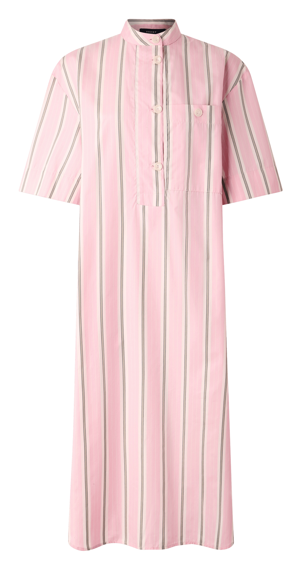 Robe longue col rond en coon ilya SOEUR Rose