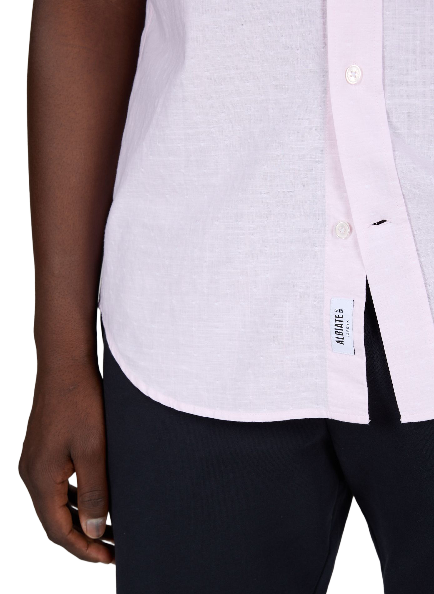 Chemise col américain à manches courtes EDEN PARK Rose