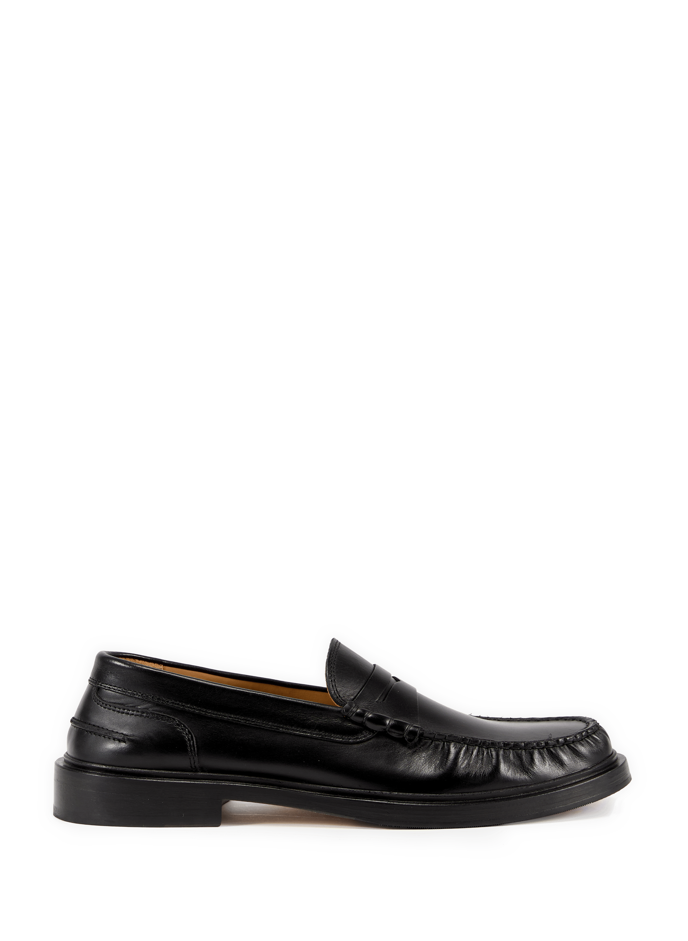 Pleated leather Allen moccasins BOBBIES Black