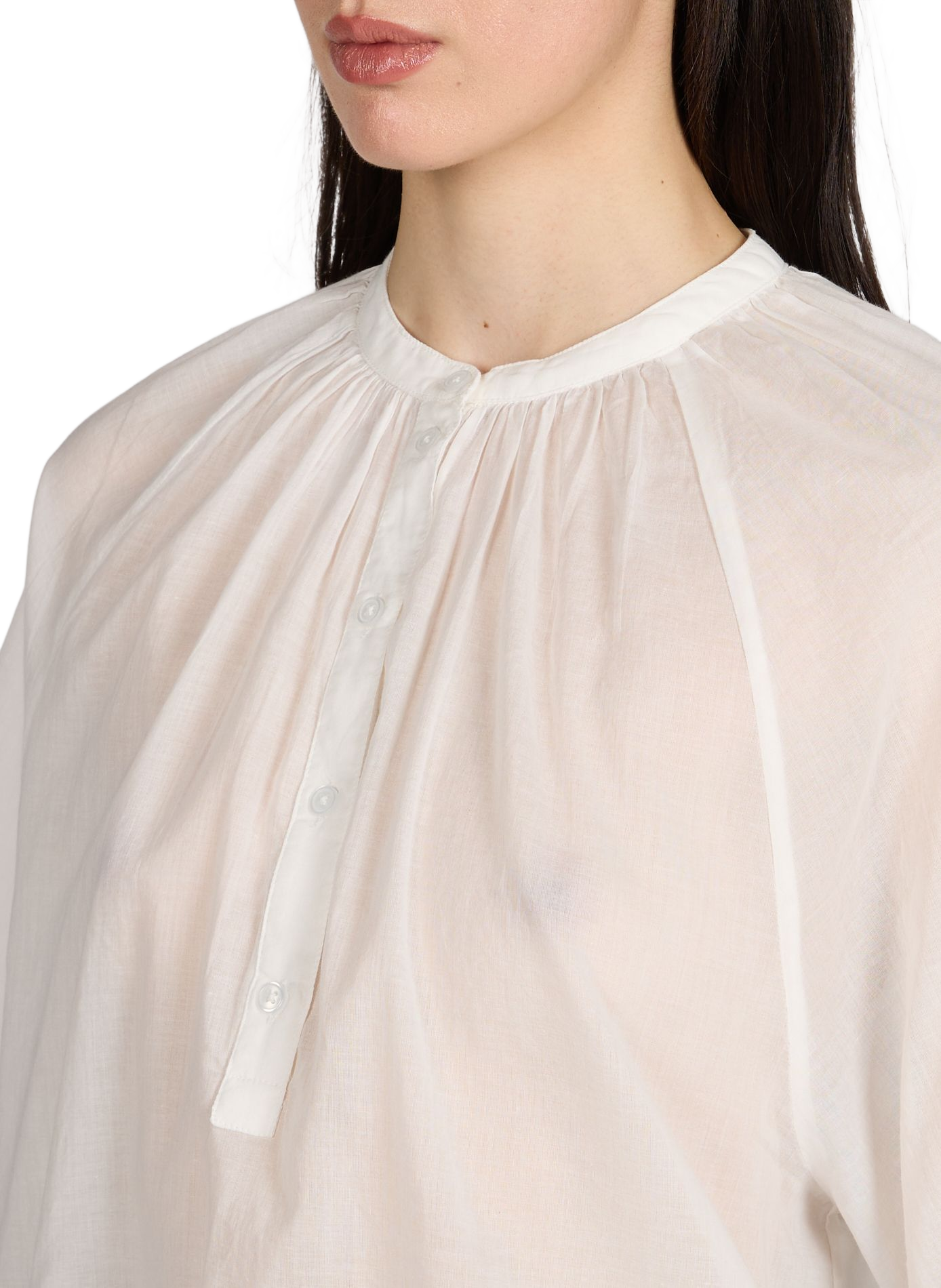 Top Noria à col officier en coton OFFICINE GENERALE Beige