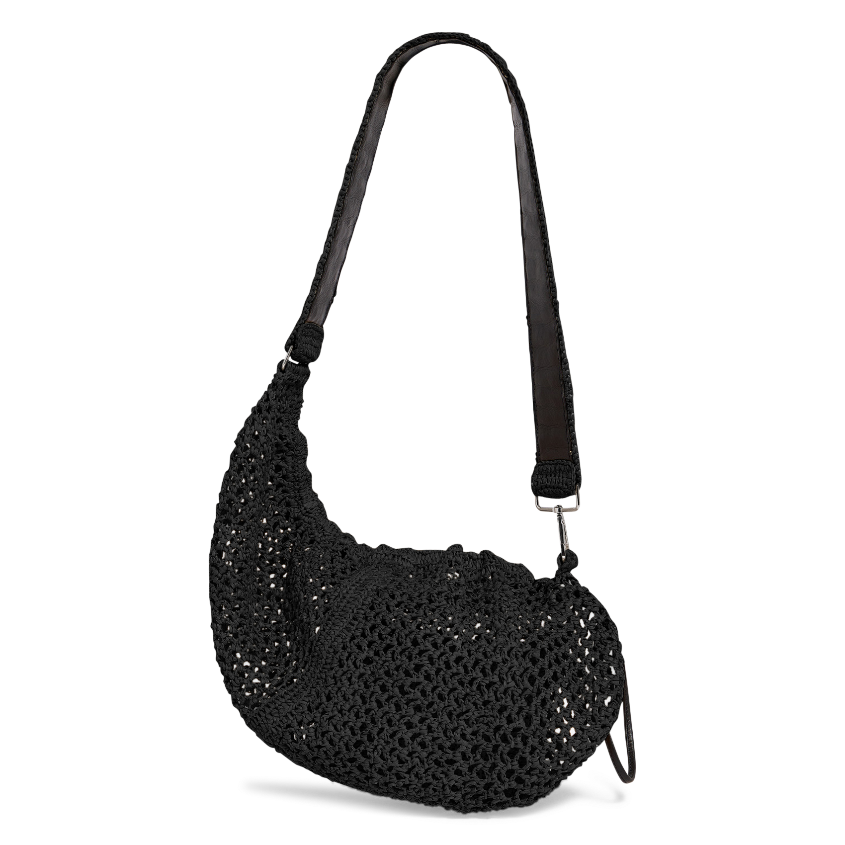Sac bandoulière en raphia IRO Noir