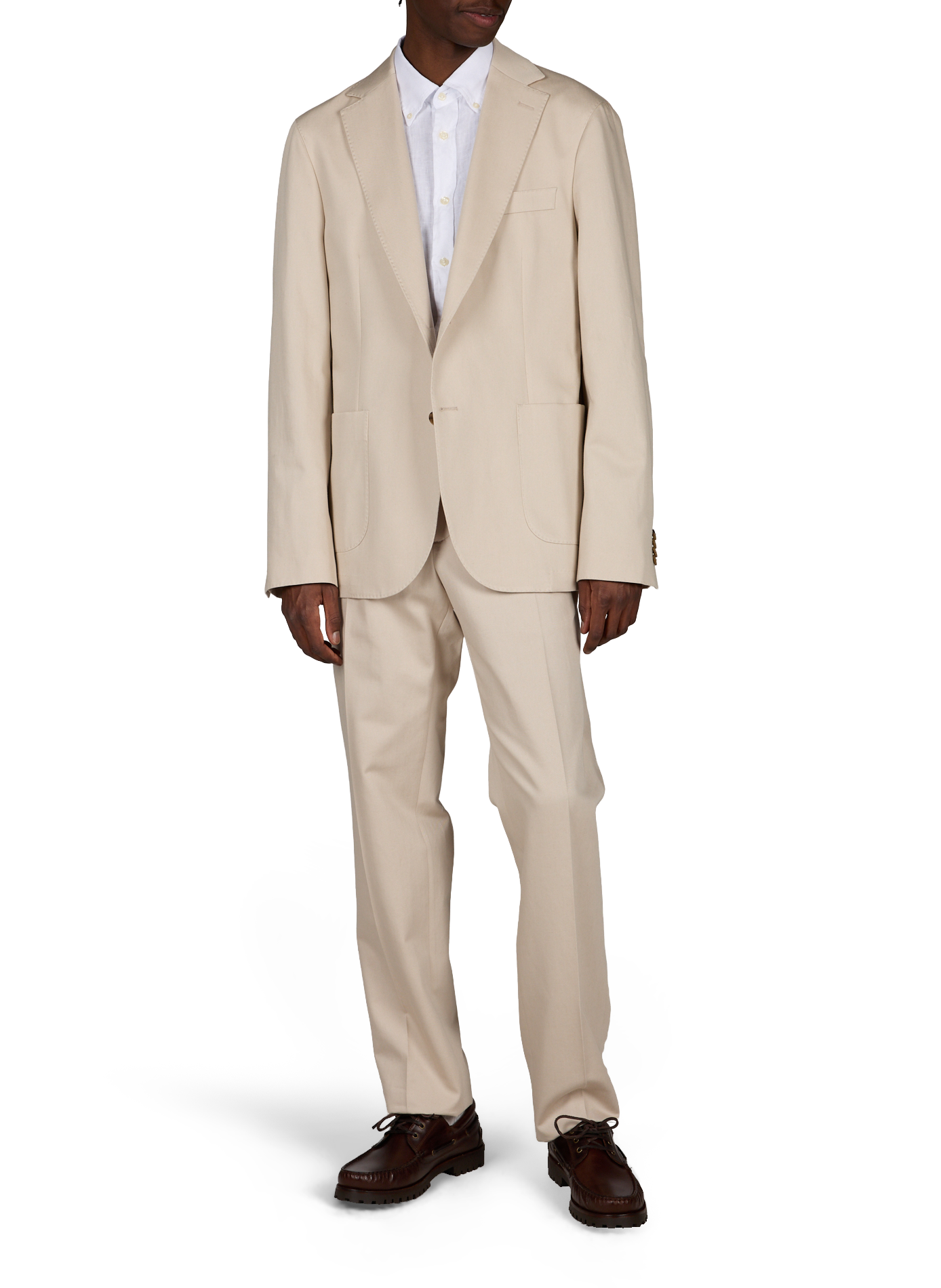 Fitted cotton and linen blazer FACONNABLE Beige