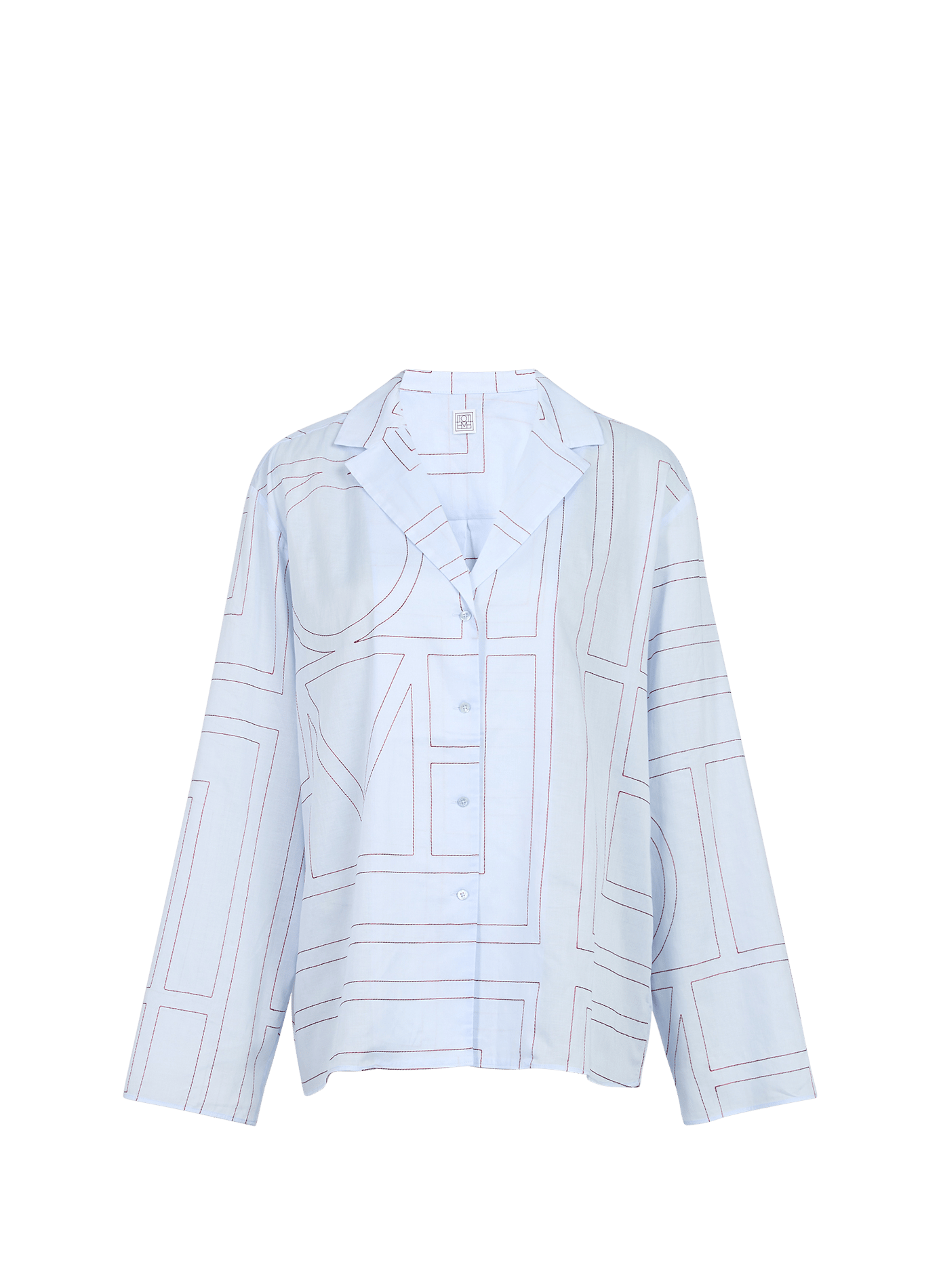 Oversized shirt with embroidered patterns TOTEME Blue