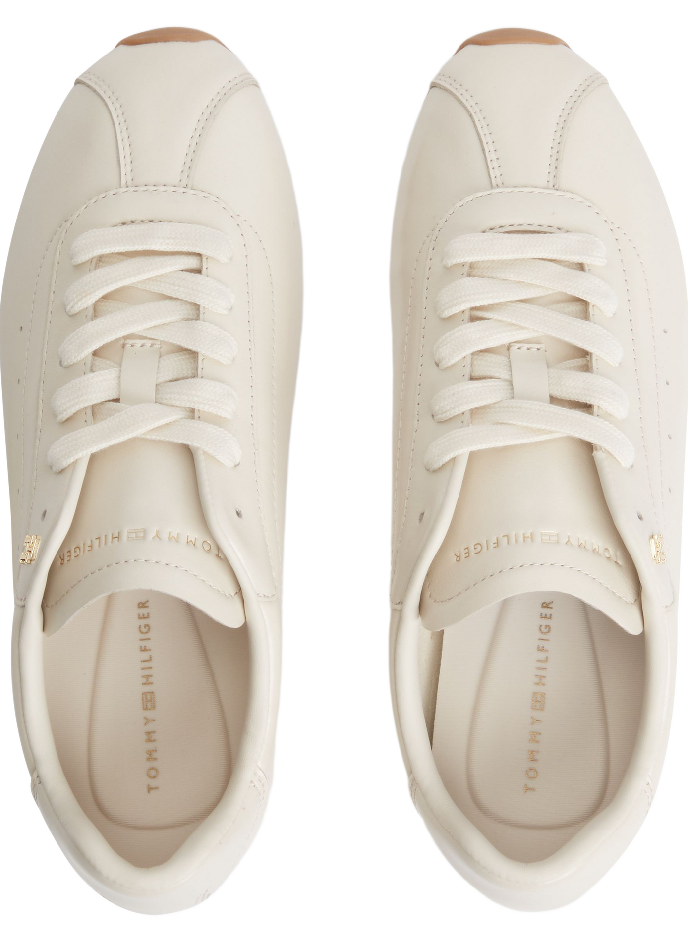 Baskets Bella à détail métallique en cuir TOMMY HILFIGER Beige