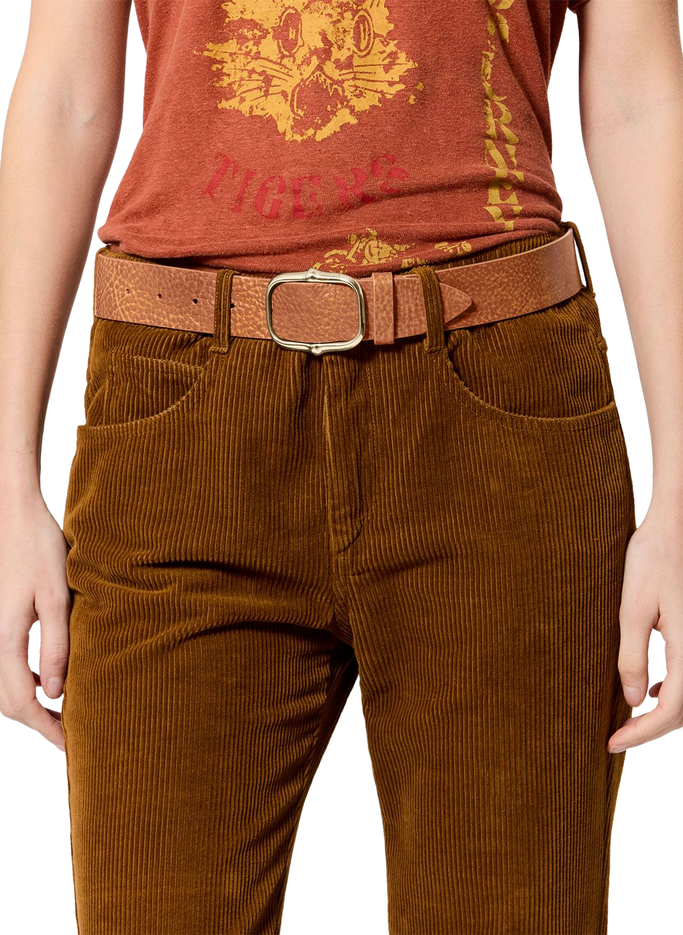 Ceinture Holis en cuir ISABEL MARANT Orange