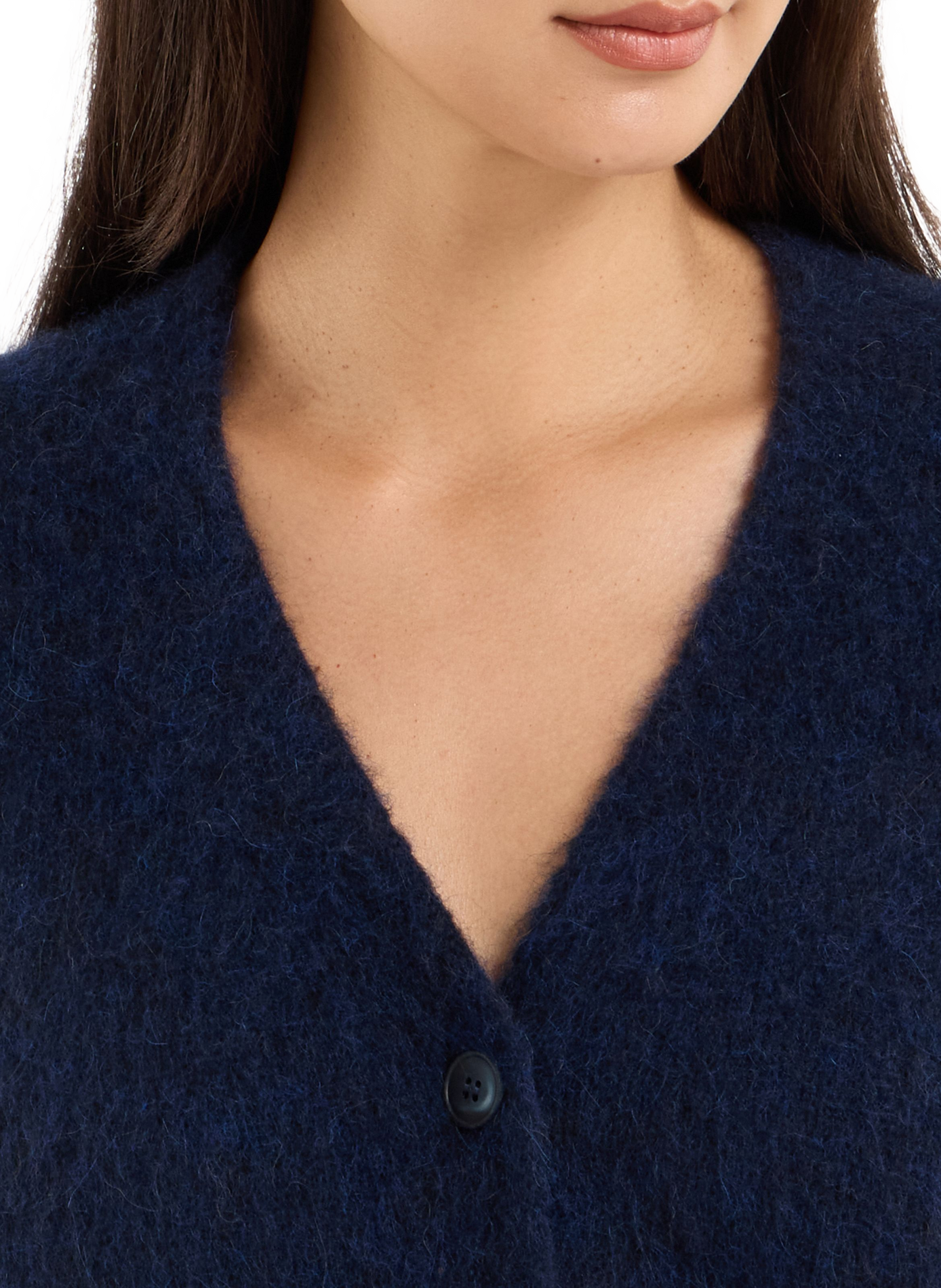 V-neck wool-blend cardigan SAISON 1865 Blue