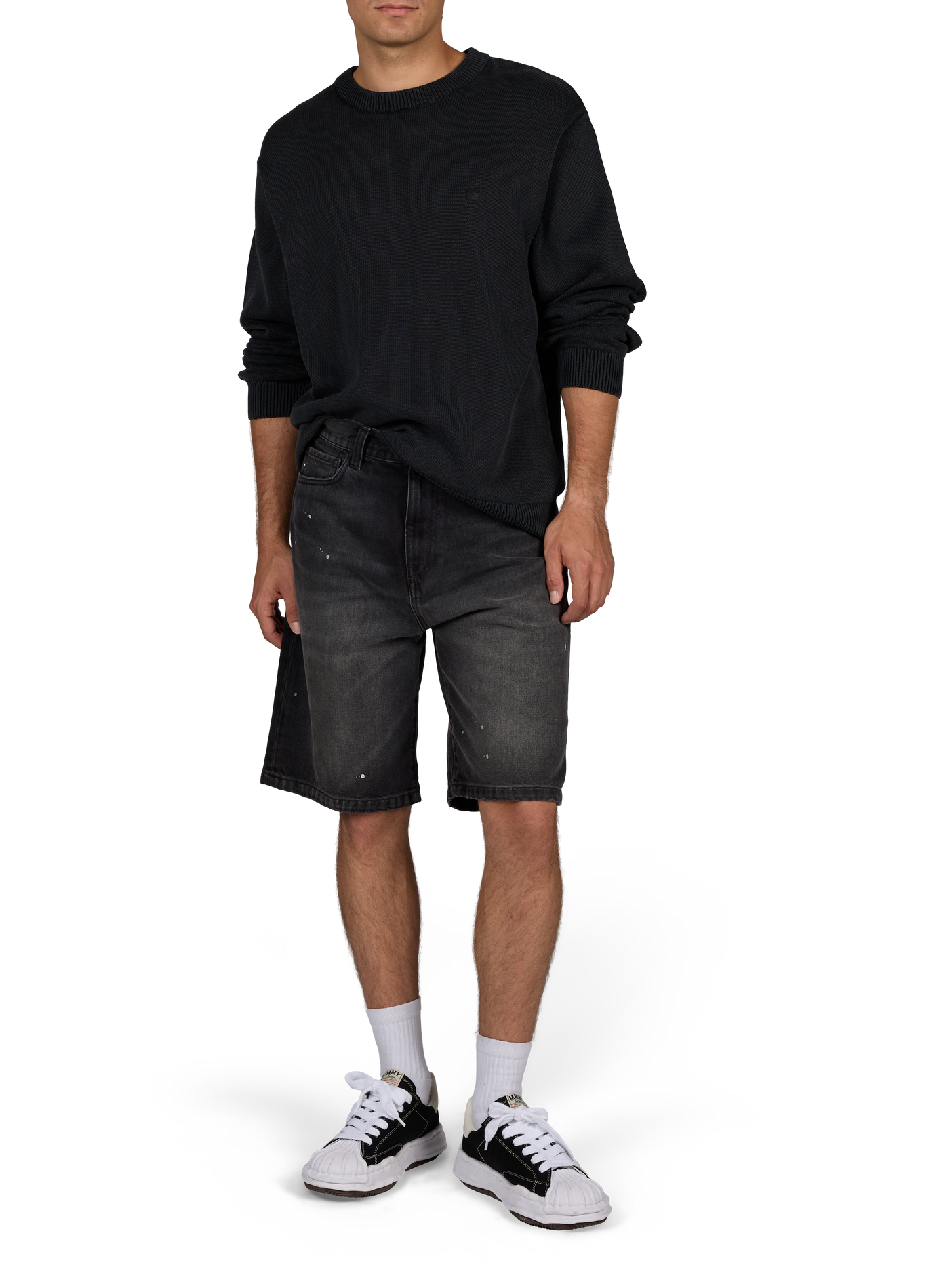 Pull droit à logo en maille de coton CARHARTT WIP Noir
