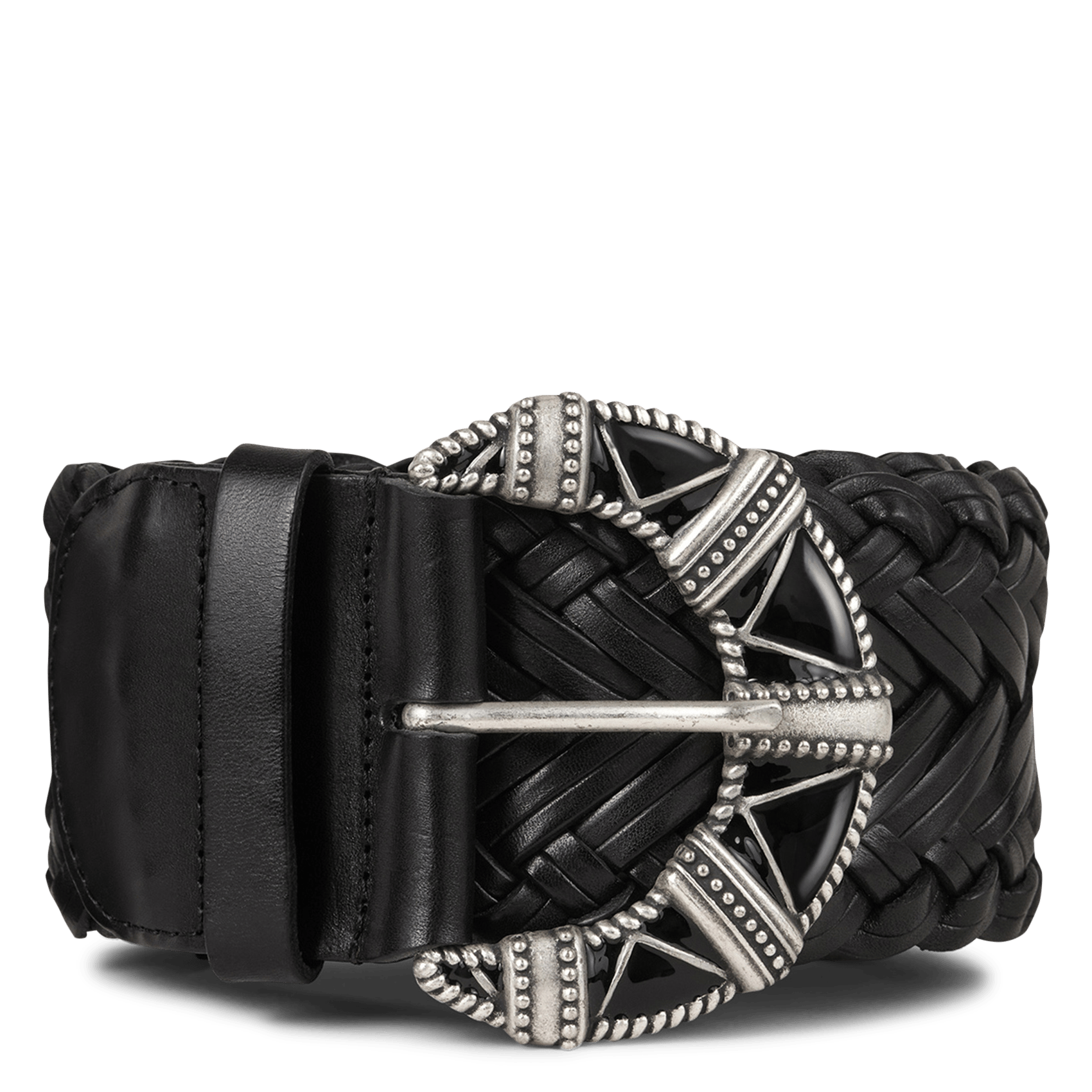 Ceinture tressée en cuir byron BA&SH Noir
