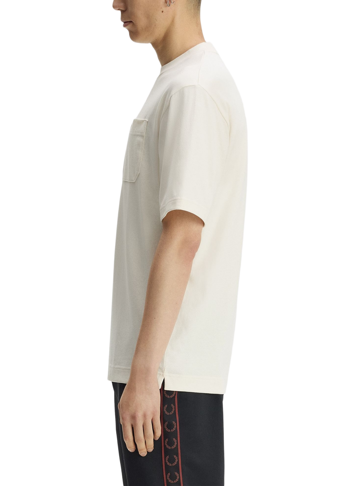 Tee-shirt col rond en coton FRED PERRY Beige