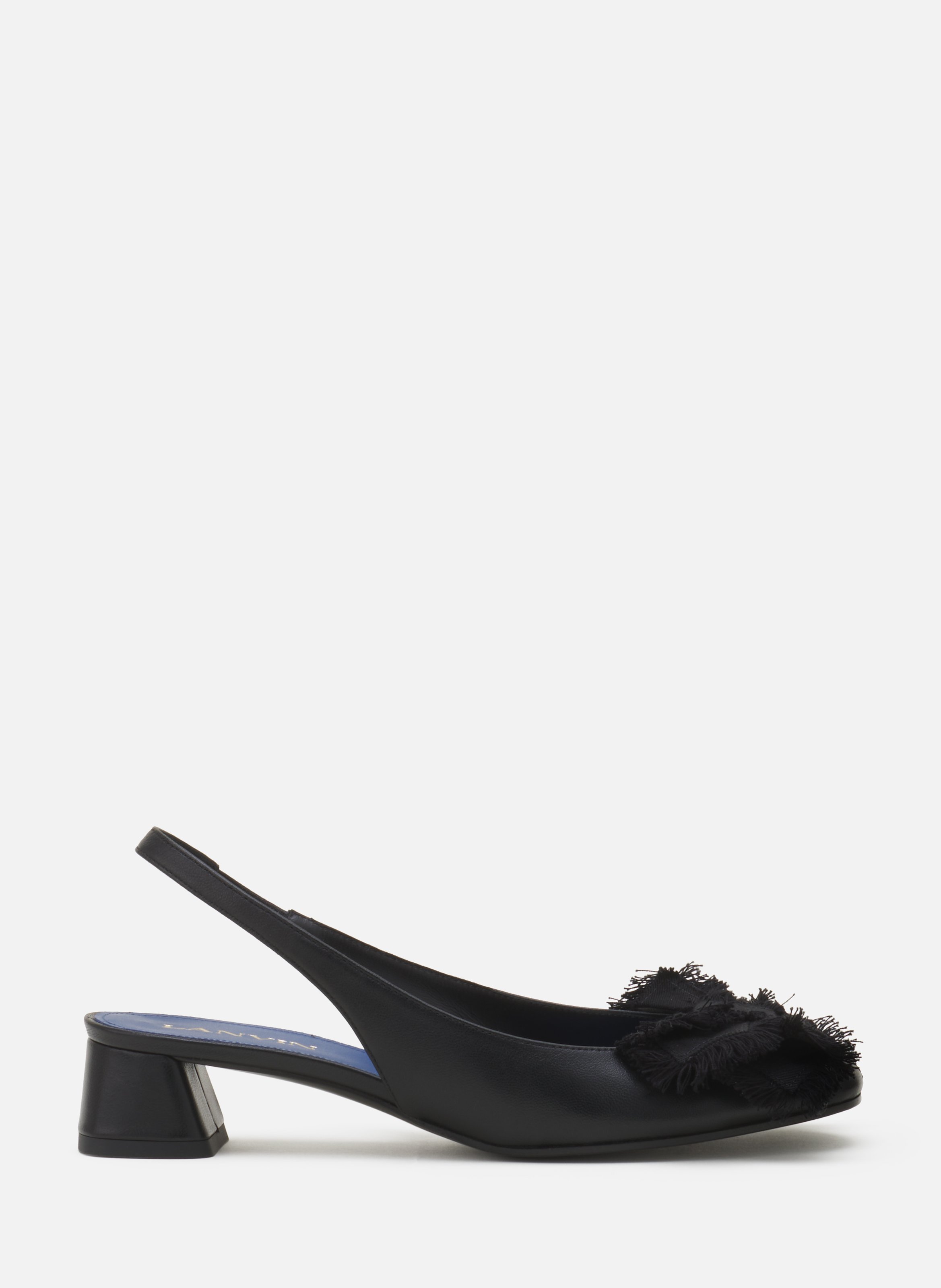 Slingback à talons ballerine en cuir LANVIN Noir