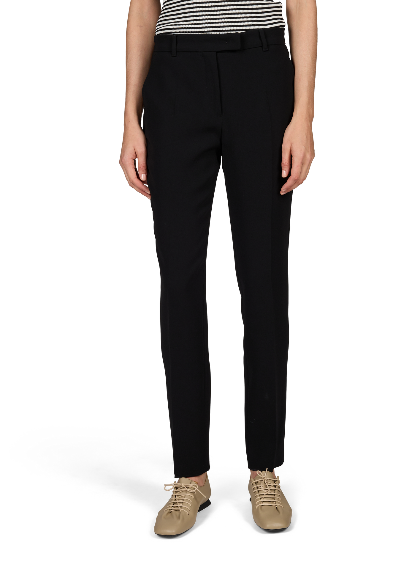 Straight pants Jerta in crepe aspect MAX MARA STUDIO Black