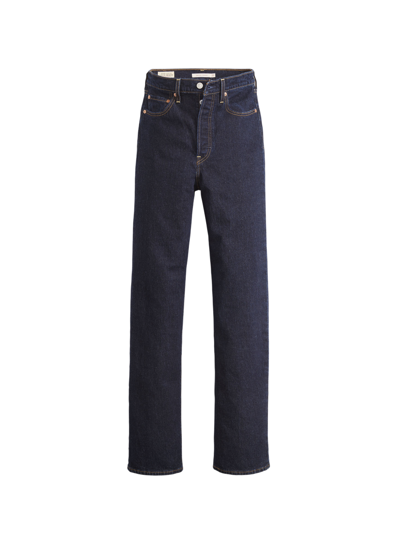 Jean Ribcage Full-length en coton mélangé LEVI'S Bleu