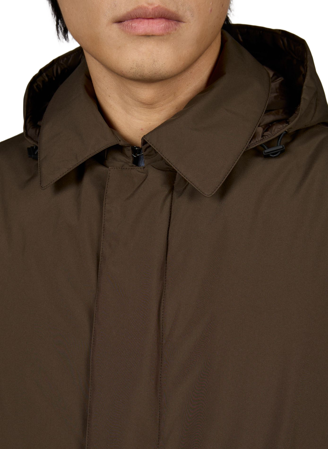 Straight hooded parka HERNO Brown